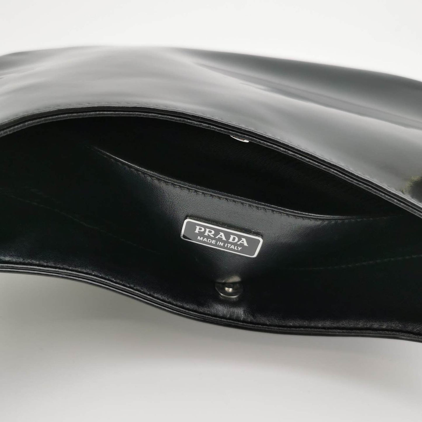Prada Cleo Black Smooth Leather Shoulder Bag