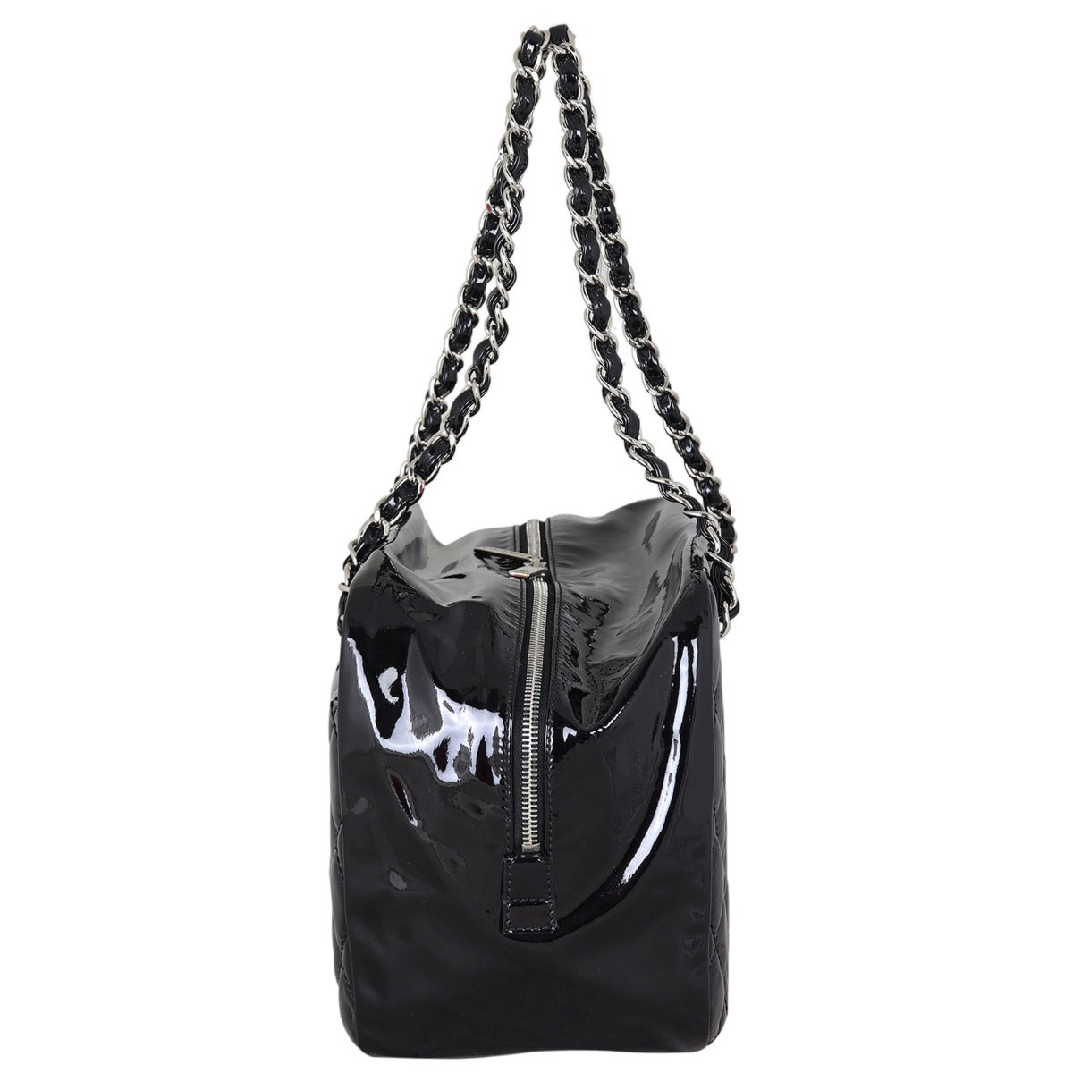 Chanel Brilliant Patent Camera Bag Large | Silver Hardware