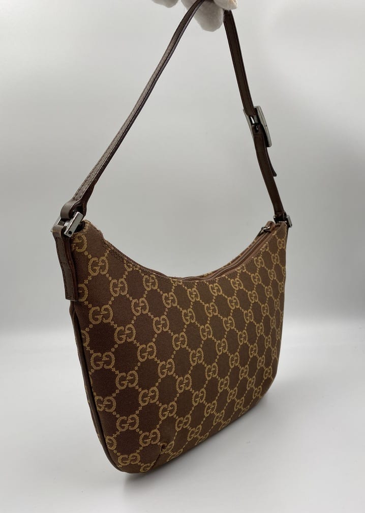 Gucci Leather Canvas Shoulder Bag Style 14