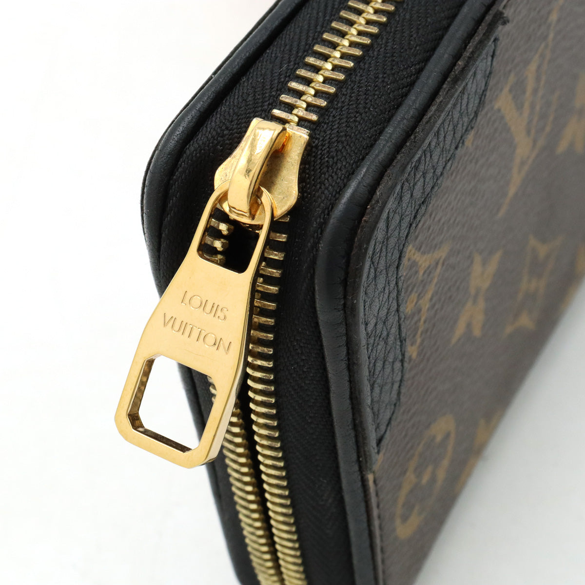 Louis vuitton Monogram Jeep Wallet Retiro Round Fassner Long Wallet Noir Black M61855