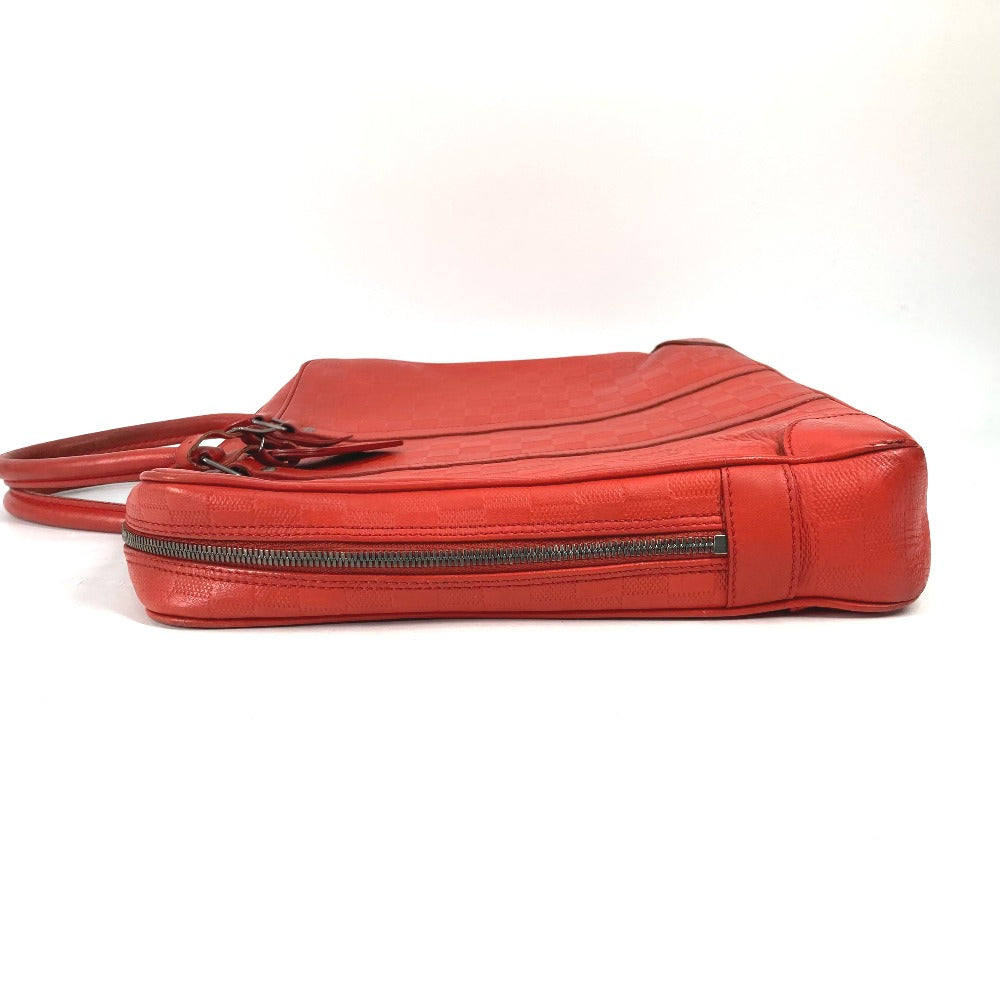 LOUIS VUITTON Business bag Damier Anfini Leather Red Damier Anfini Porto Document Voyage PDV mens