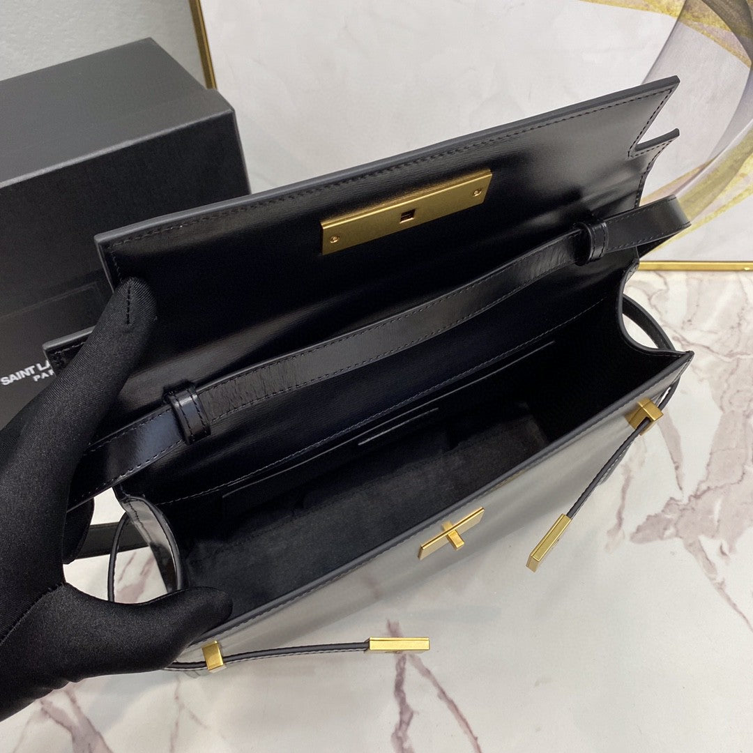 Yves Saint Laurent Manhattan Shoulder Bag In Box Black