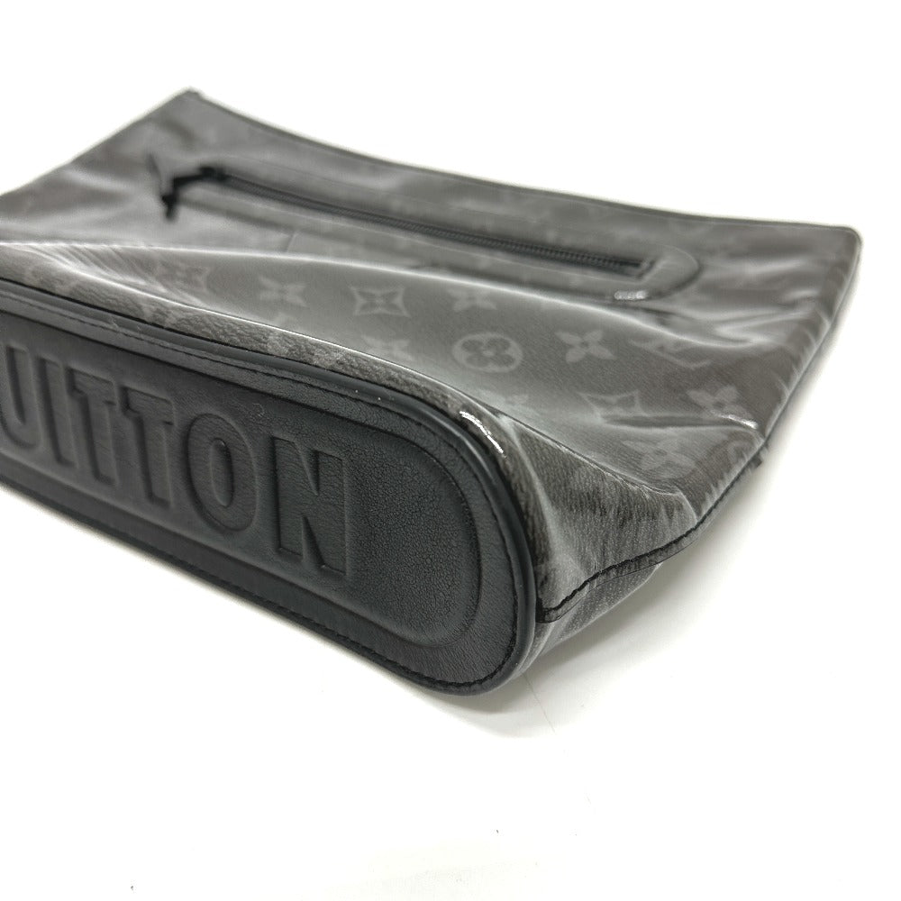 LOUIS VUITTON Clutch bag Plastics black Monogram Eclipse Glaze Pochette Cosmos