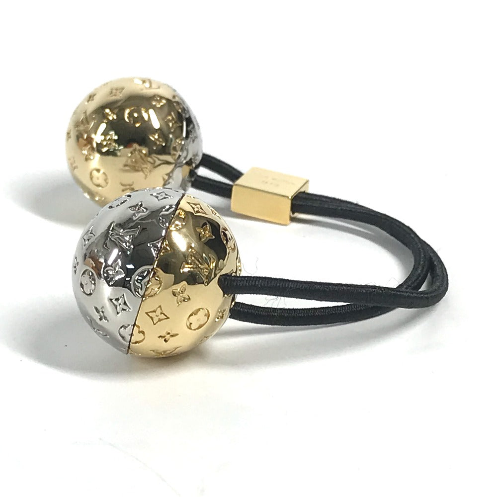 LOUIS VUITTON Hair rubber metal gold Scrunchie Nanogram Planet LV