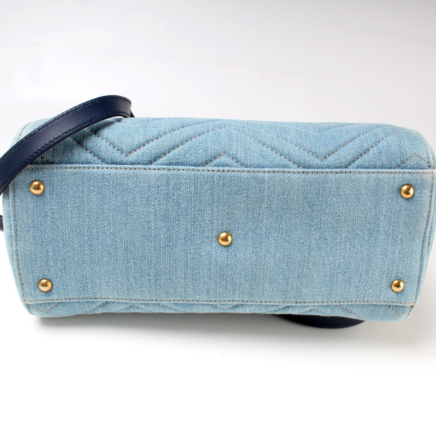 Gucci 448054 Marmont Top Handle Denim Bag