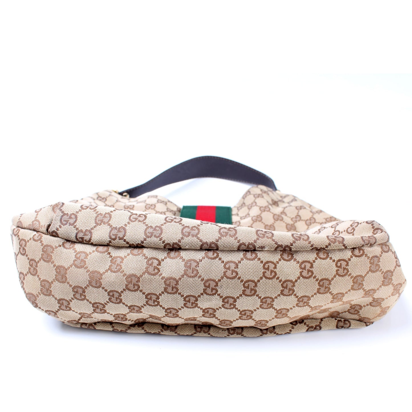 Gucci 211933 GG Canvas Web Hobo Bag