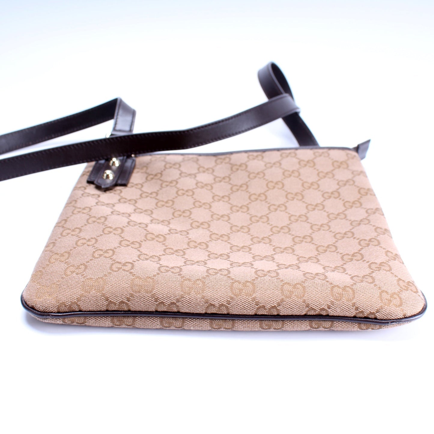 Gucci 257246 GG Canvas Flat Messenger Bag