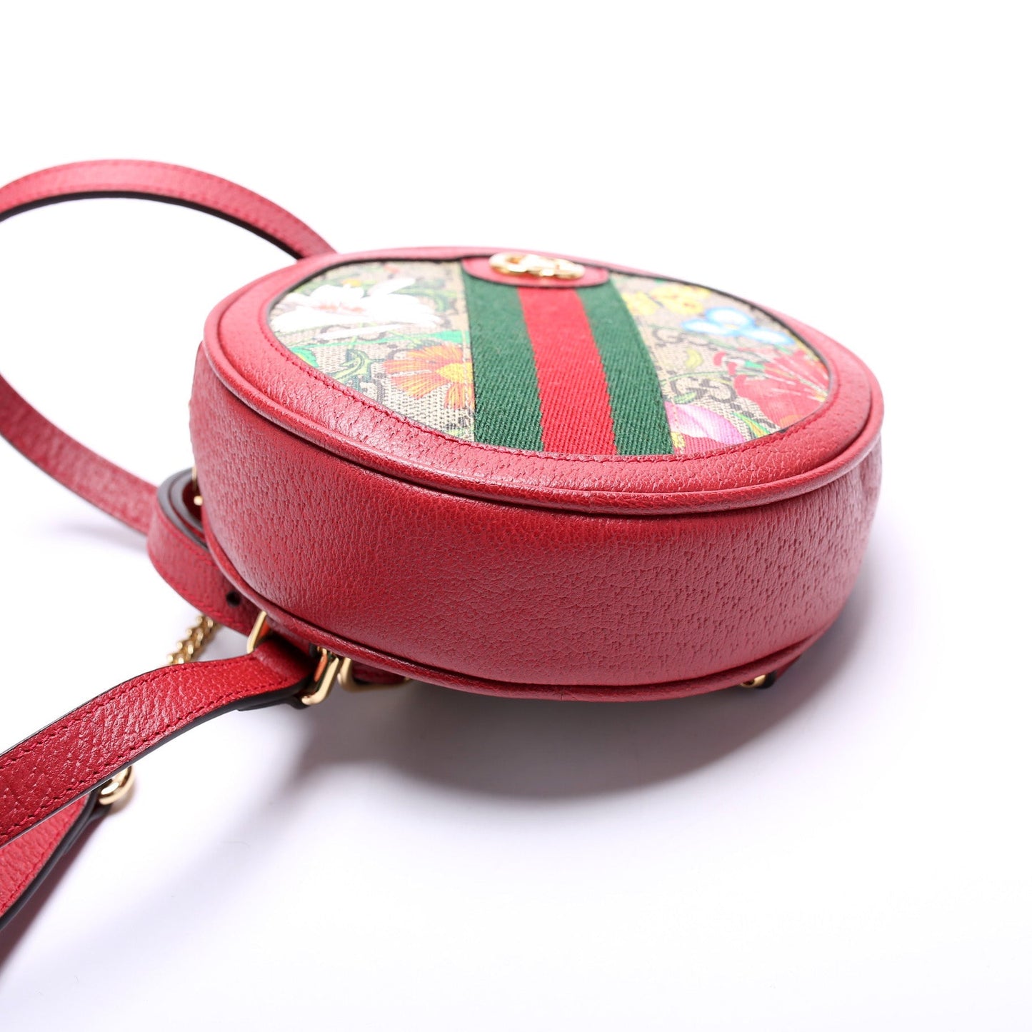Gucci 598661 Ophidia Web Mini Flora Round Backpack Bag
