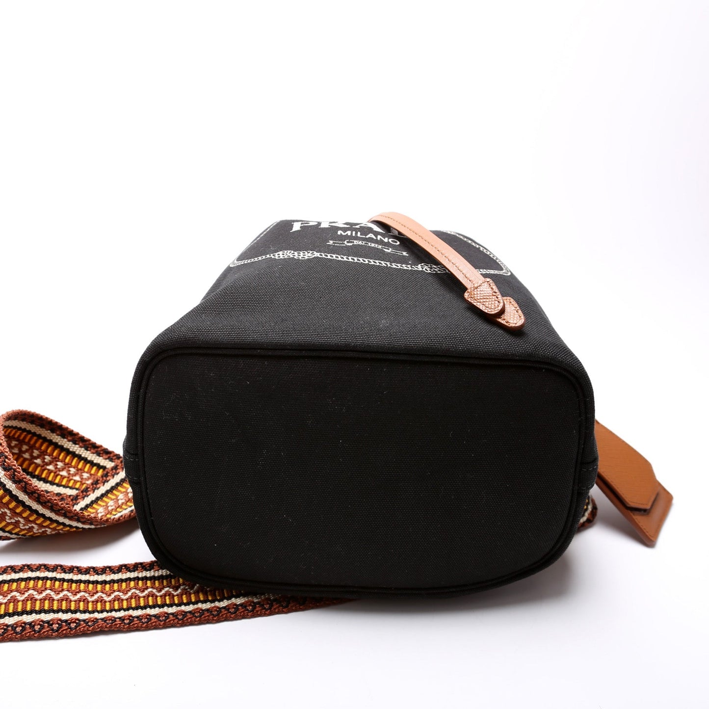 Prada Logo Canvas Drawstring Bag
