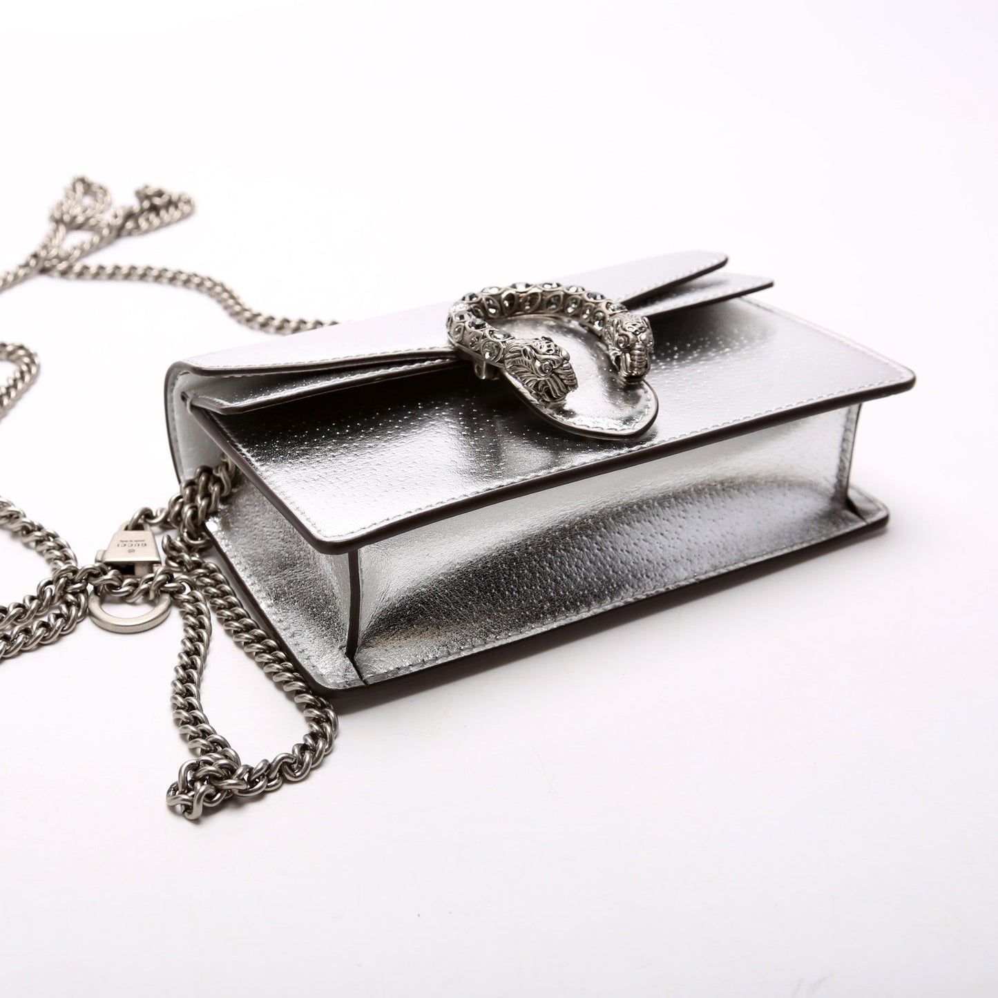 Gucci 476432 Dionysus Metallic Leather Super Mini Bag