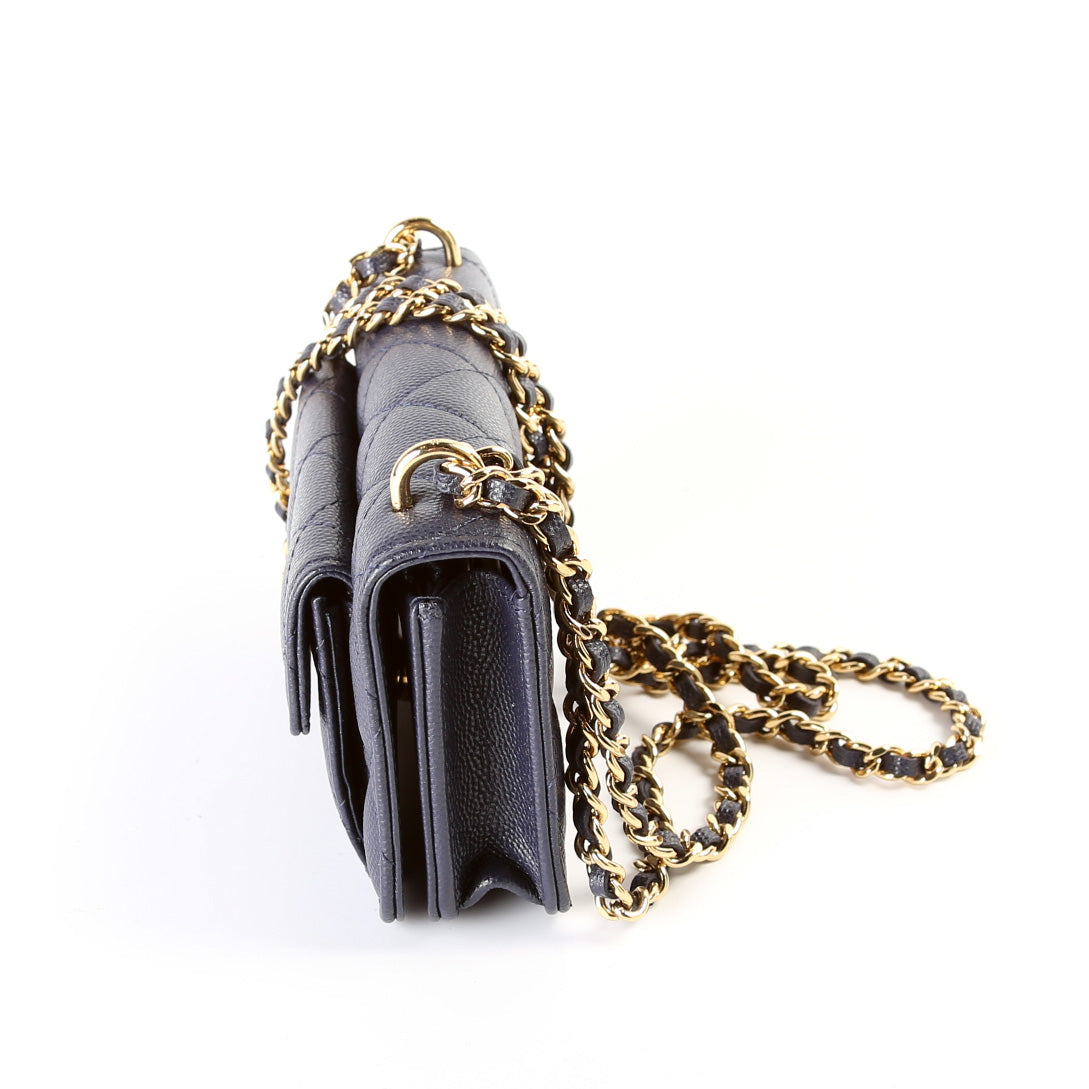 Chanel Pocket Twins Clutch On Chain Small Caviar Bag