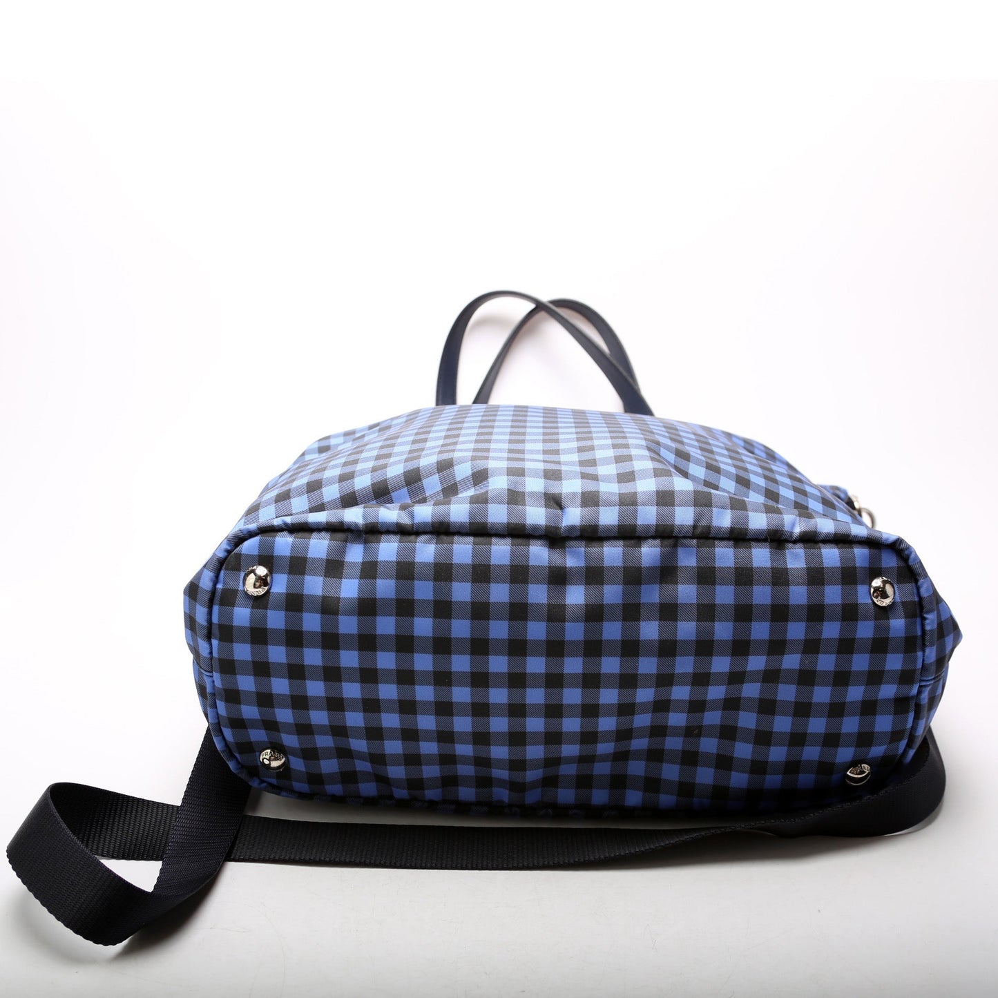 Prada Tessuto Nylon Gingham Tote Bag
