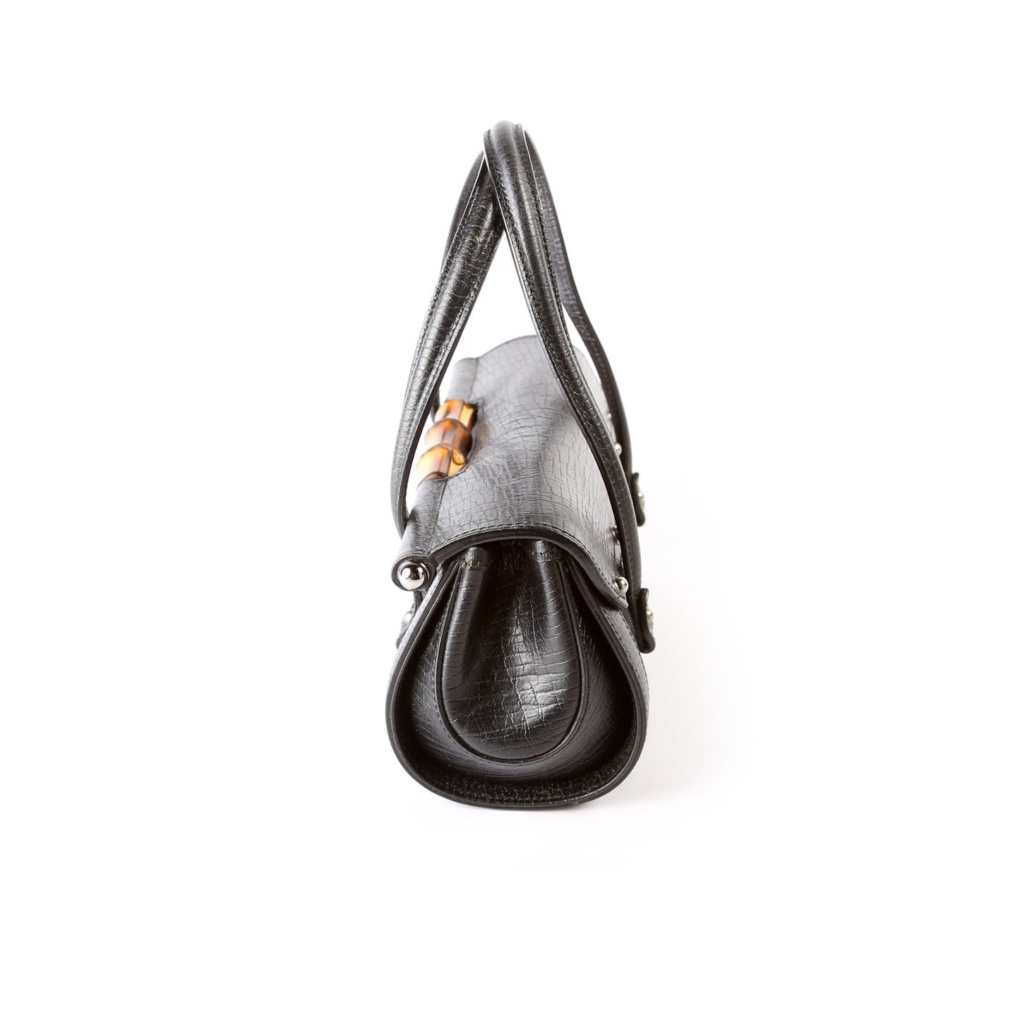 Gucci 114991 GG Canvas Bamboo Bullet Bag