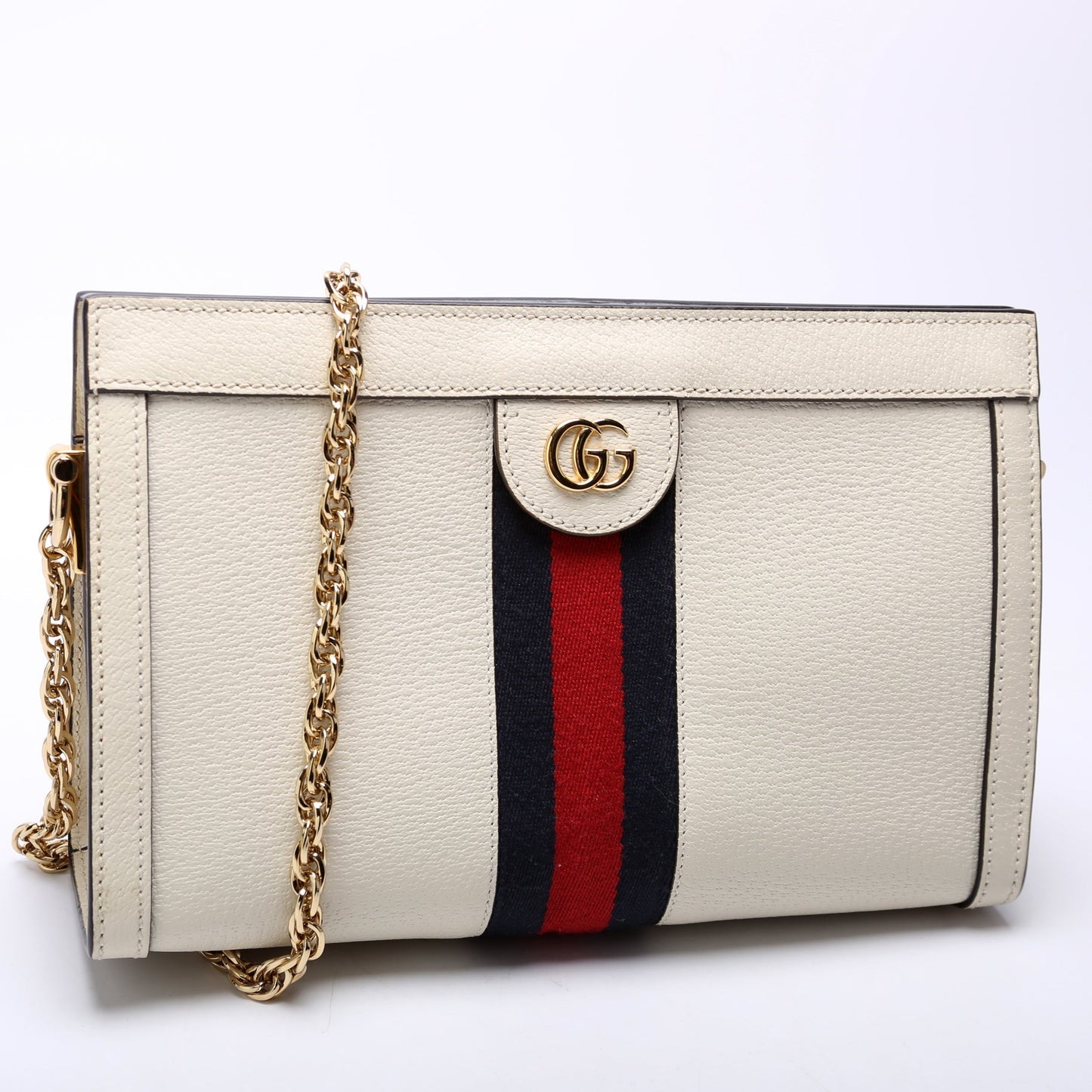 Gucci 503877 Ophidia Leather Shoulder Small Cream Bag