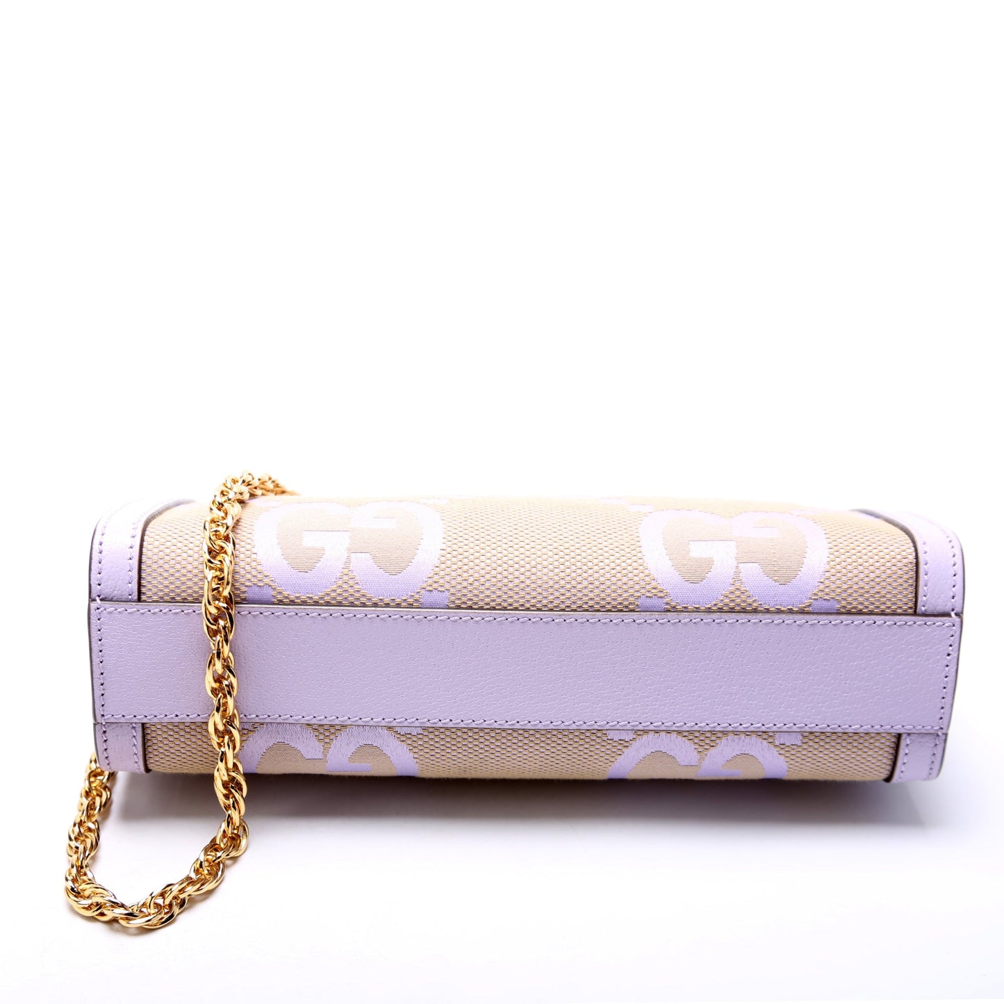 Gucci 503877 Ophidia Jumbo GG Canvas Small Shoulder Purple/Beige Bag