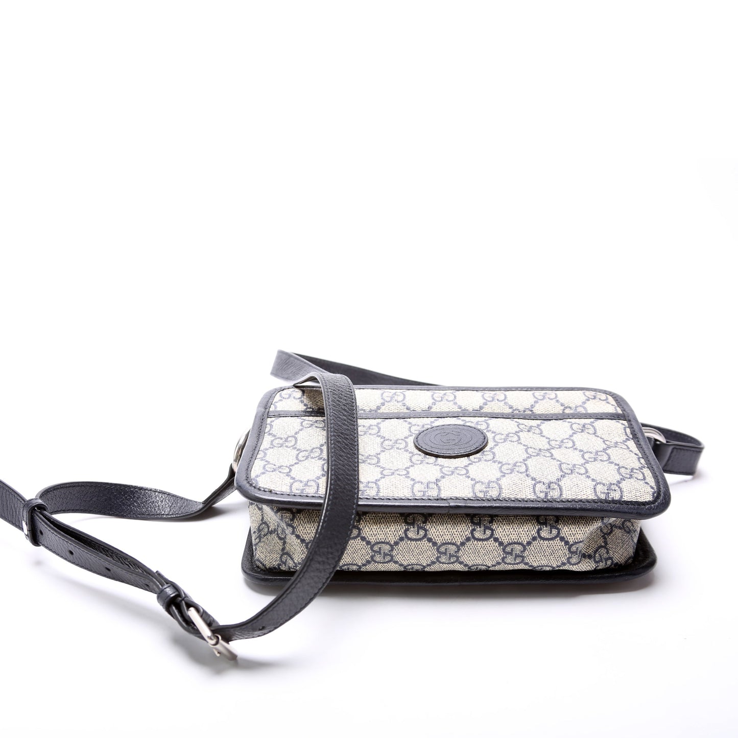Gucci 658572 GG Supreme Interlocking Mini Blue Bag