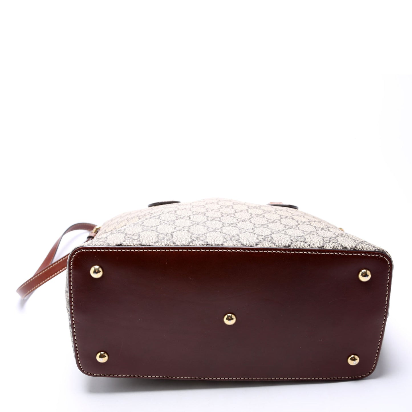 Gucci 429147 GG Supreme Fold Over Tote Brown Bag