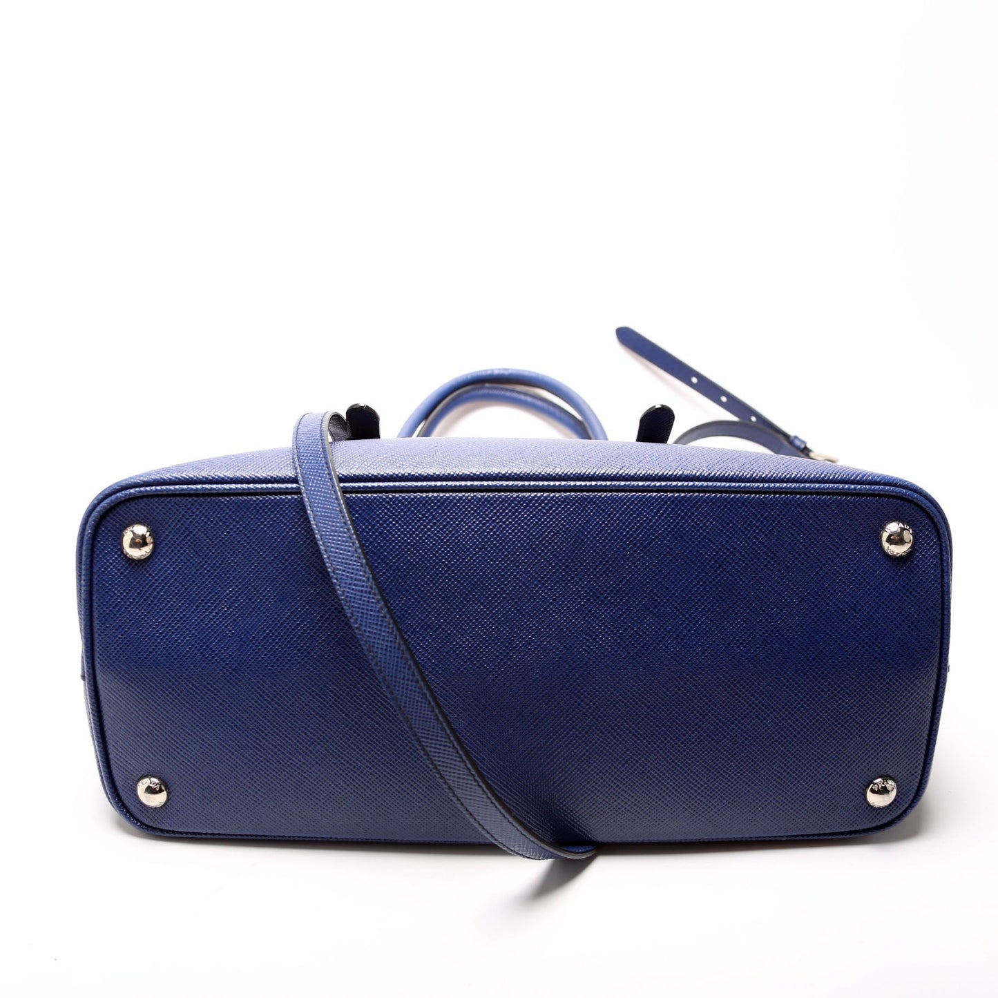 Prada Saffiano Cuir Double Medium Blue Bag - Style 2