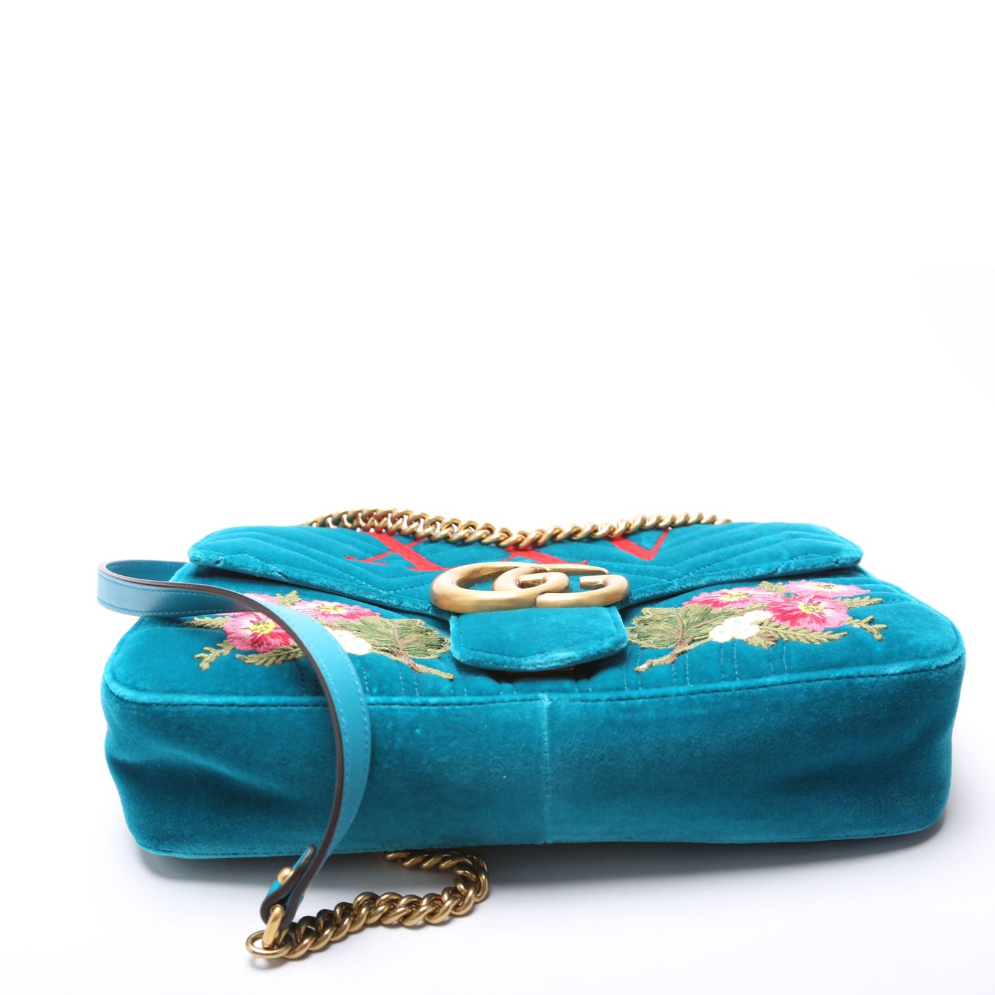 Gucci 443496 110th Anniversary XXV Marmont Velvet Shoulder Medium Bag