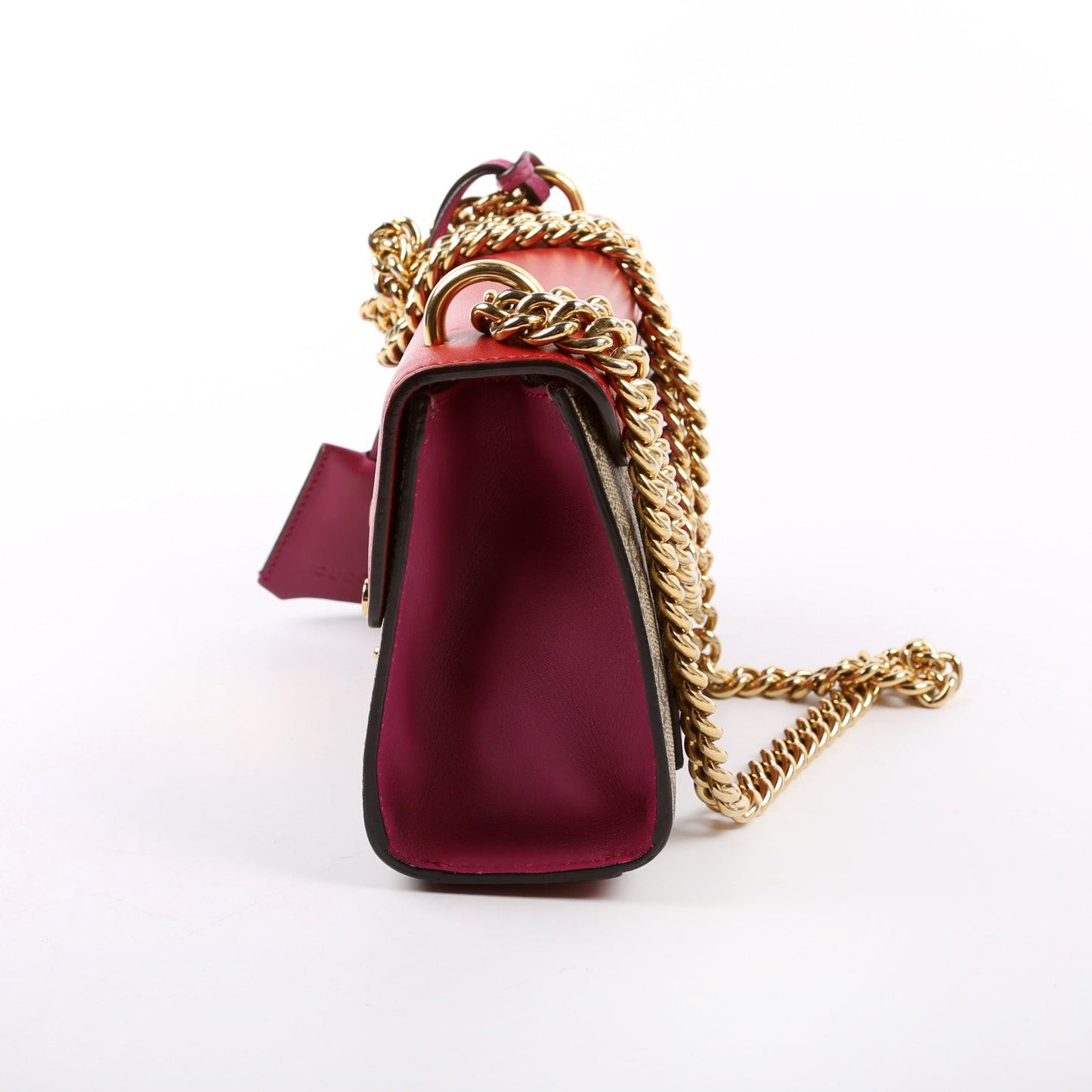 Gucci 409487 Padlock GG Supreme Small Red Bag