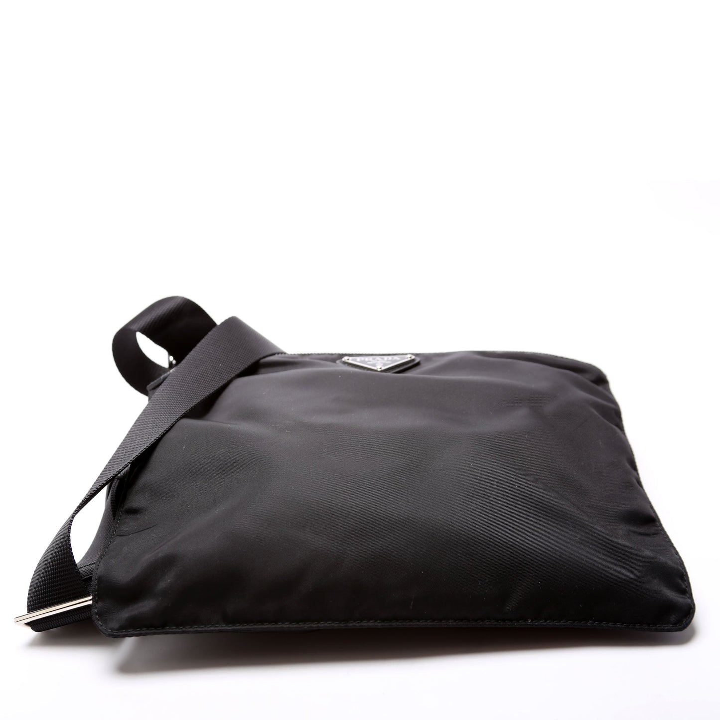 Prada Nylon Flat Small Messenger Black Bag