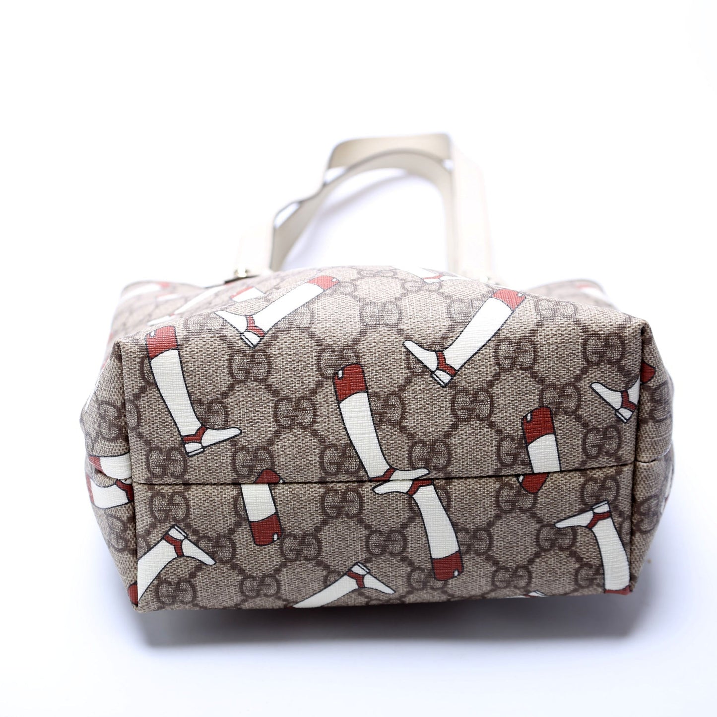 Gucci 257250 GG Supreme Boot Small Tote Cream Bag