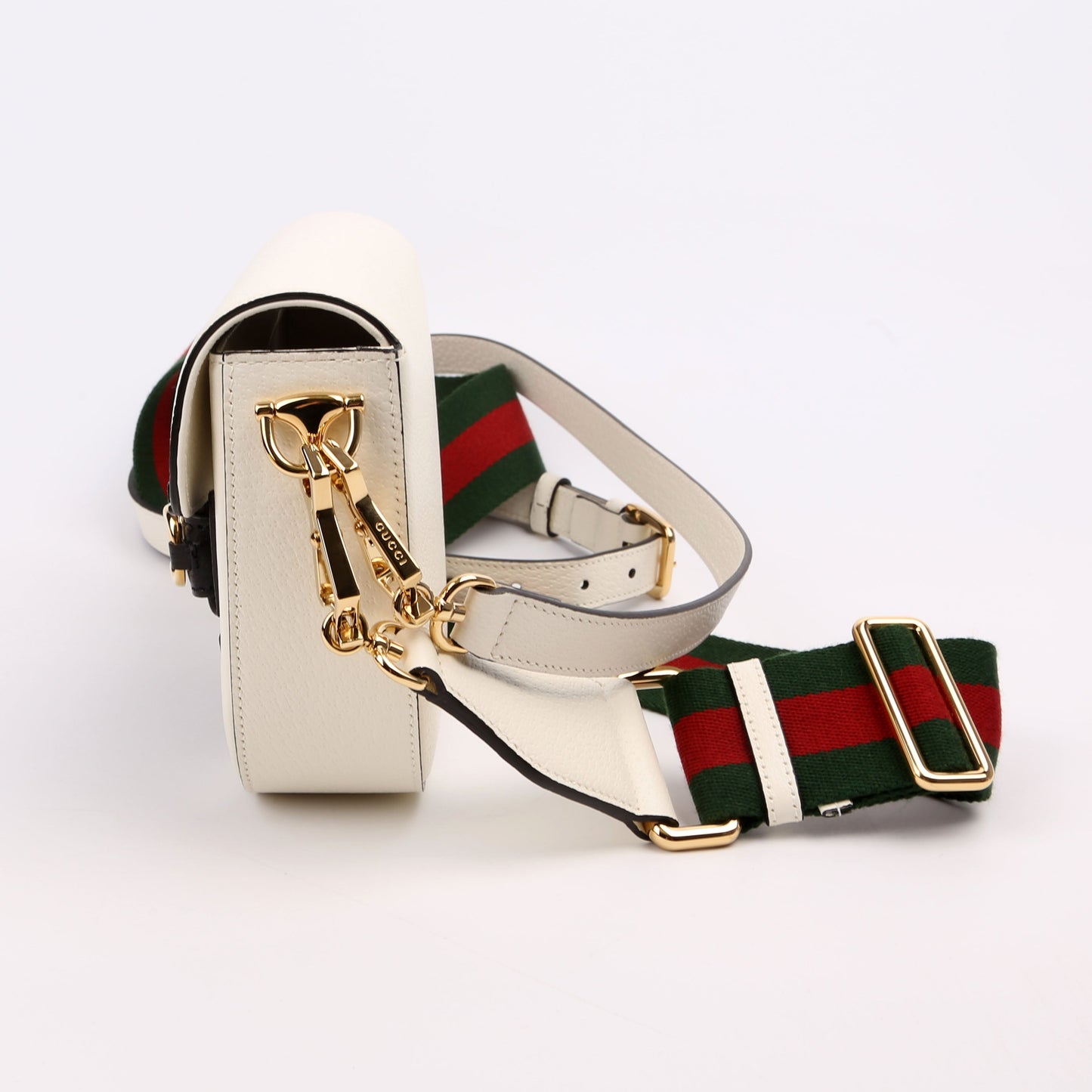 Gucci 658574 X Adiddas 1955 Horsebit Mini White/Black Bag