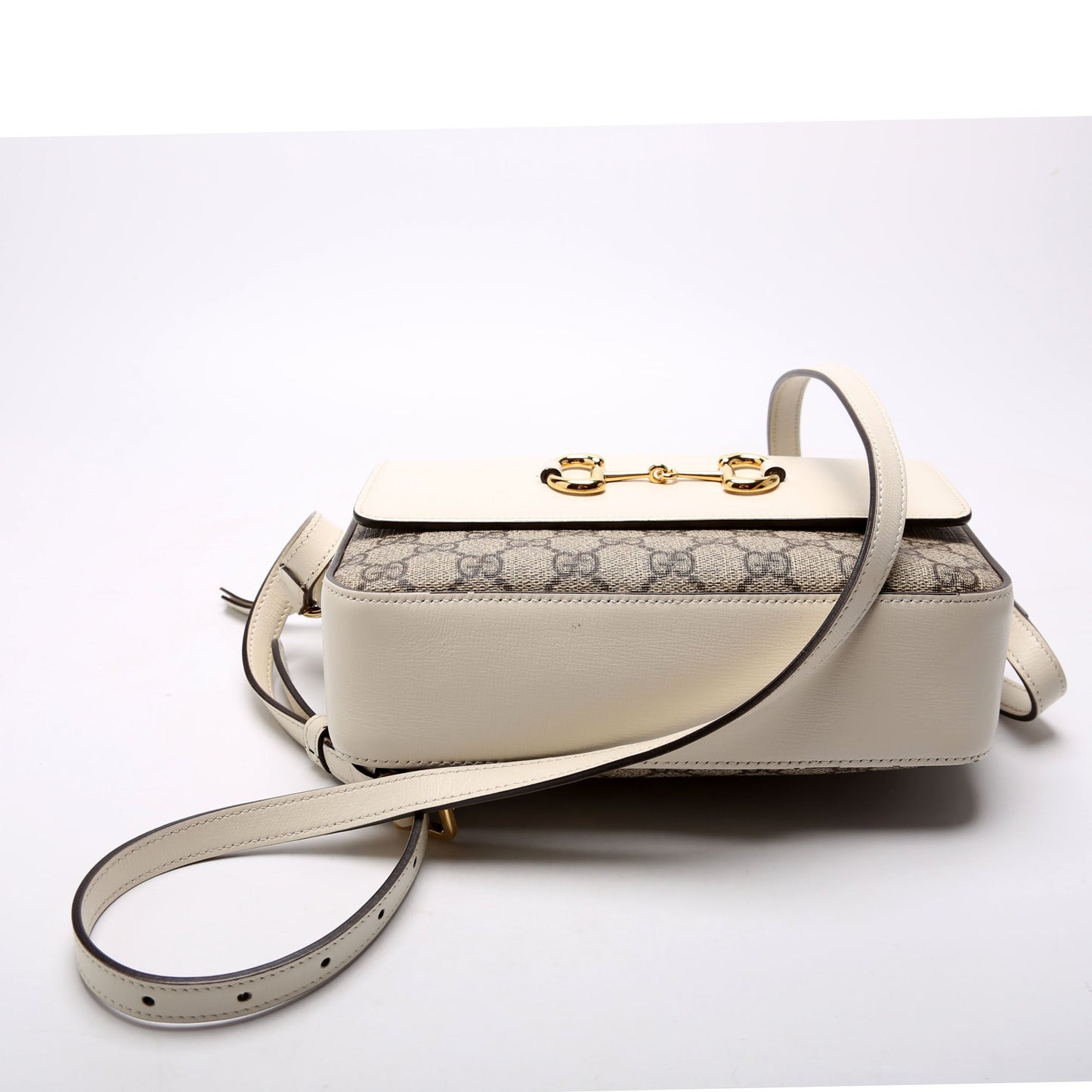 Gucci 645454 Horsebit 1955 Small White Bag