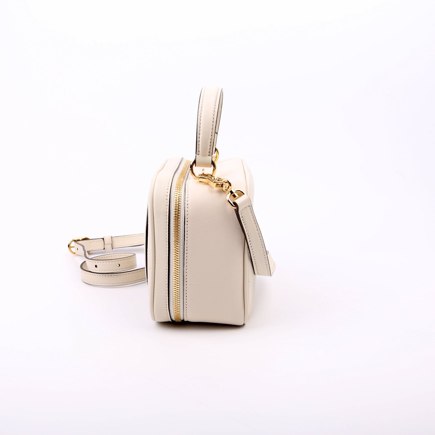 Gucci 744434 Blondie Leather Top Handle White Bag