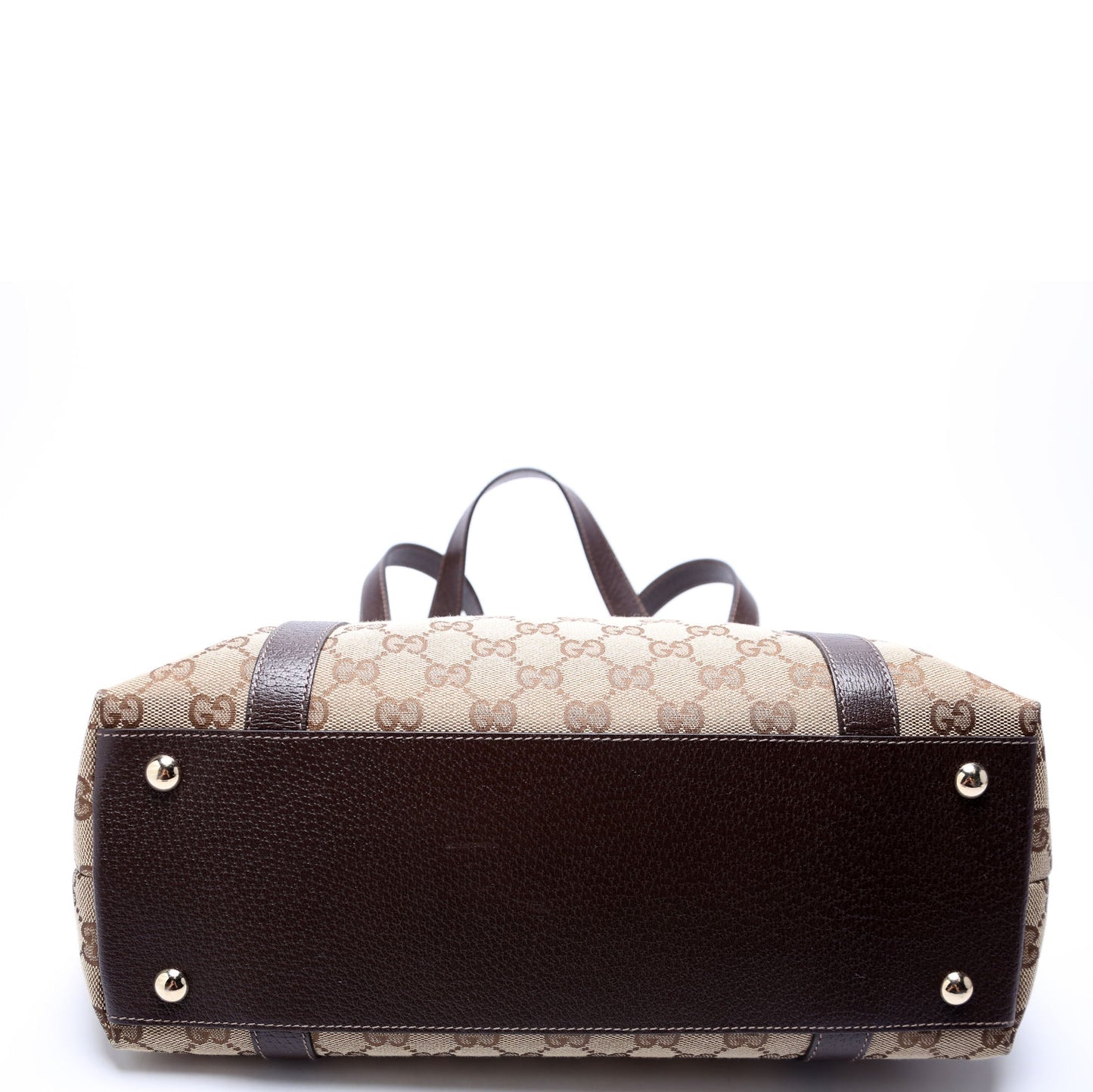 Gucci 141470 GG Canvas Abbey Tote Beige/Brown Bag