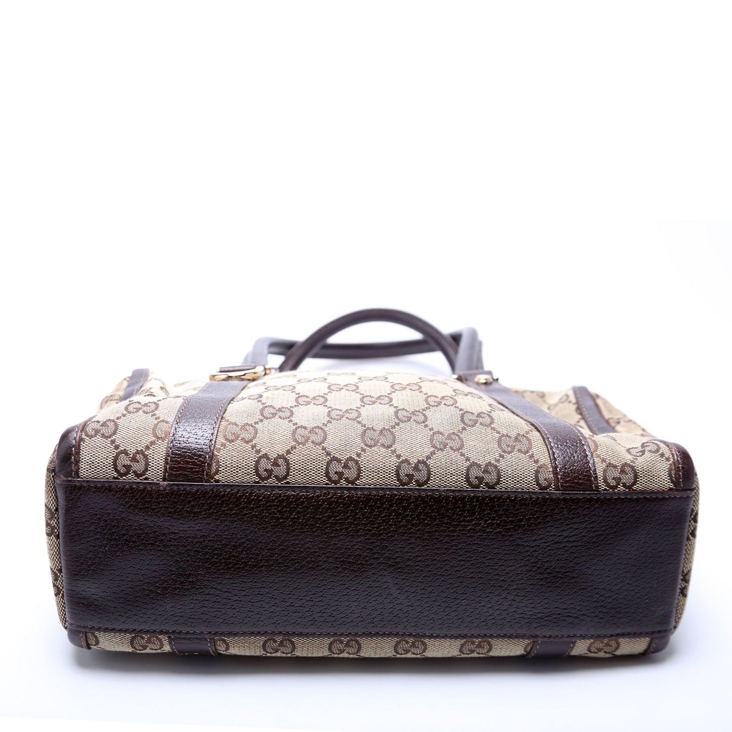 Gucci 130942 GG Canvas Small Abbey Boston Brown Bag