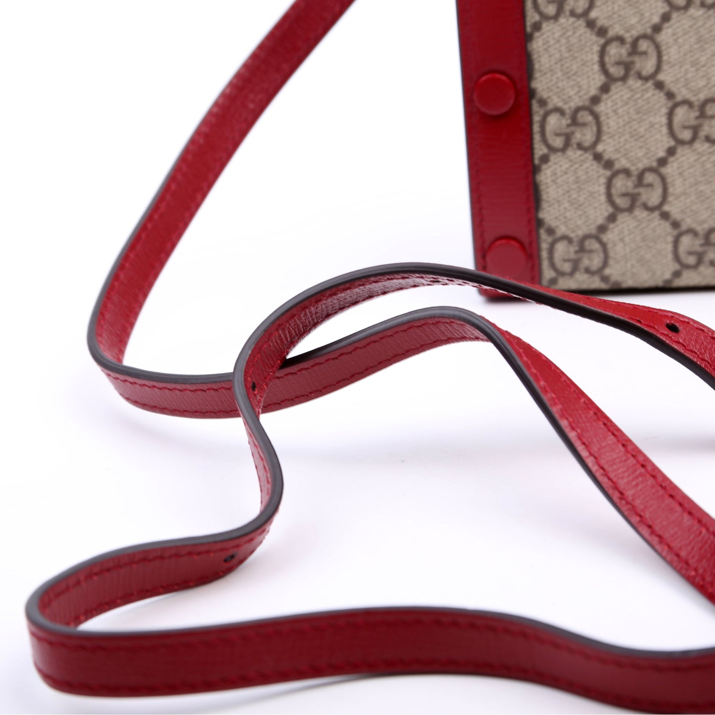 Gucci 625615 Horsebit 1955 GG Supreme Mini Red Bag