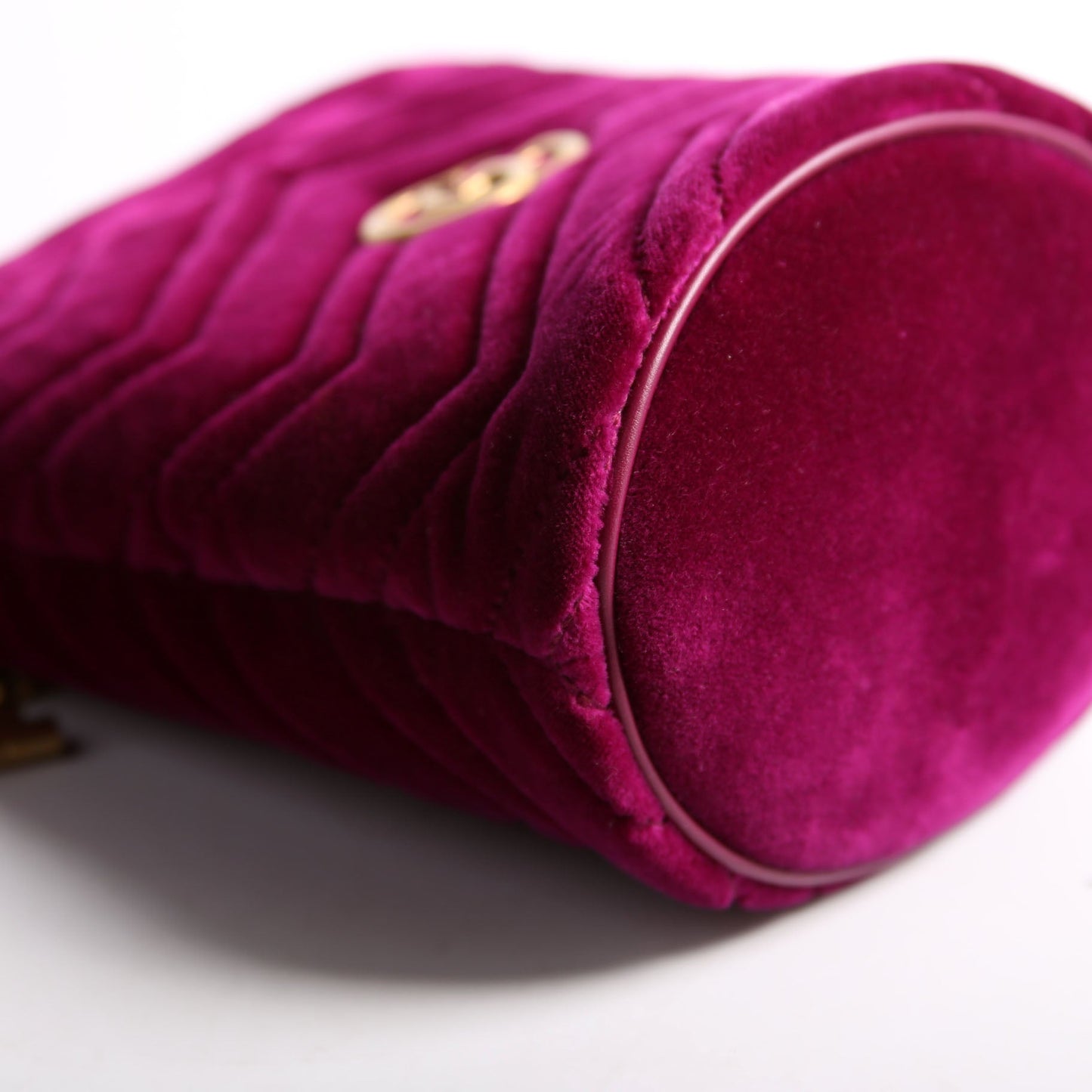 Gucci 575163 Velvet Marmont Mini Bucket Purple Bag