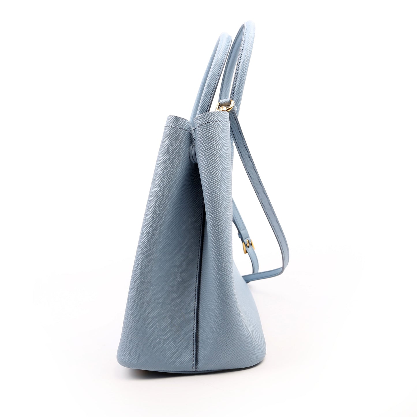 Prada Saffiano Cuir Double Medium Blue Bag - Style 3