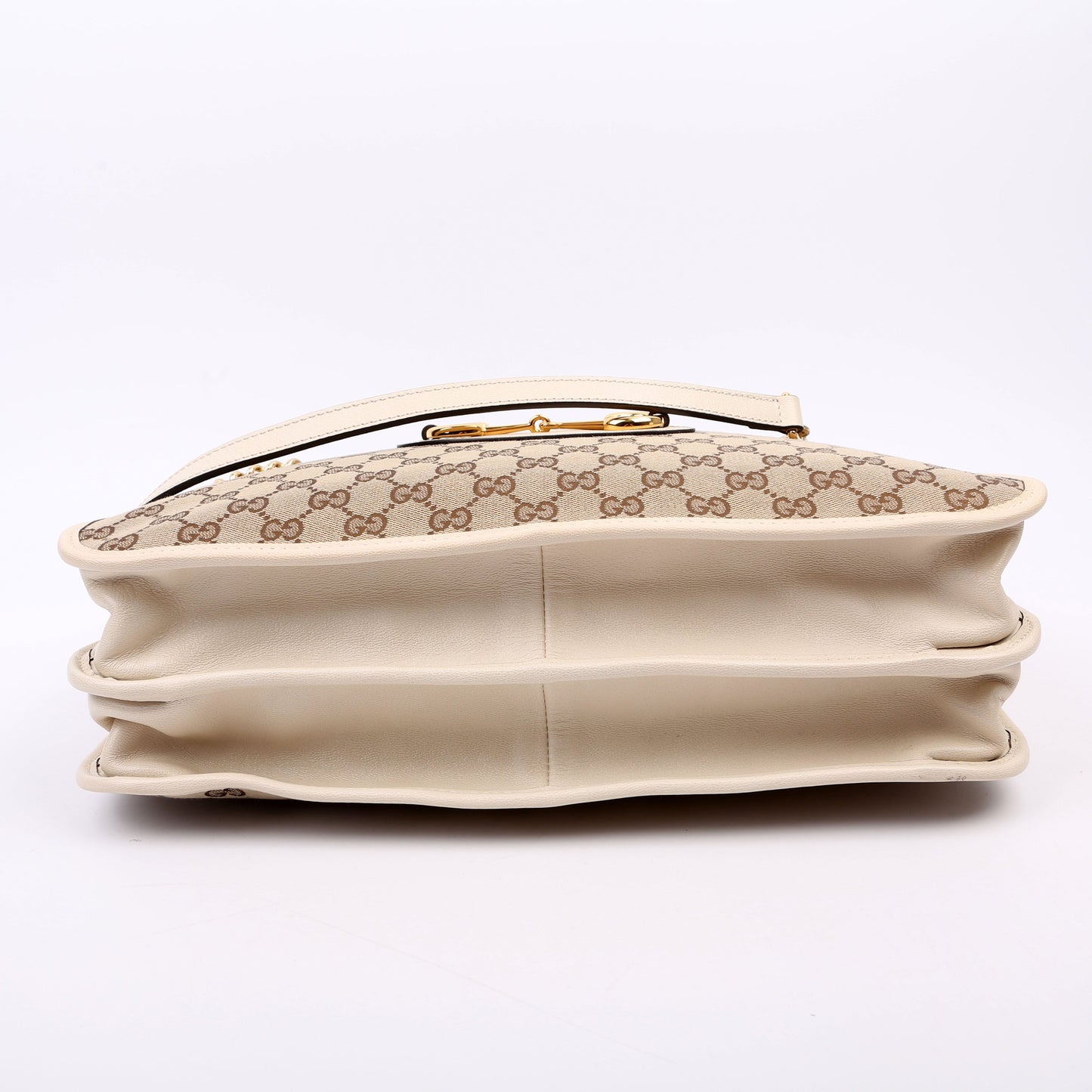 Gucci 621144 1955 Horsebit Large Tote White Bag
