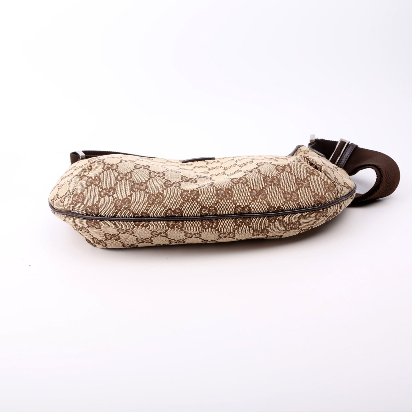 Gucci 181092 GG Canvas Half Moon Hobo Bag