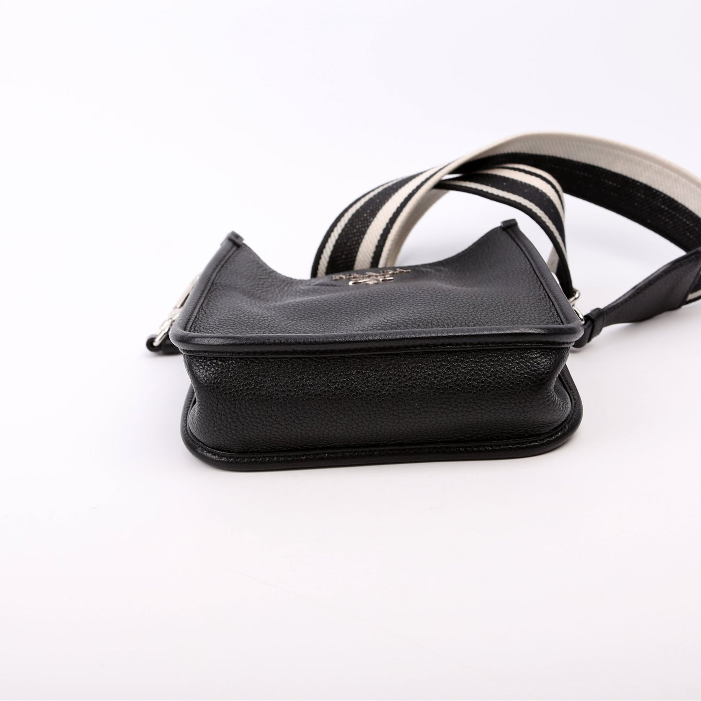Prada 1BH191 Leather Mini Shoulder Black Bag