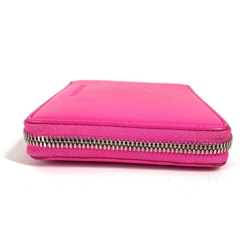 BALENCIAGA Folded wallet 659224 leather pink Compact wallet Logo strap included