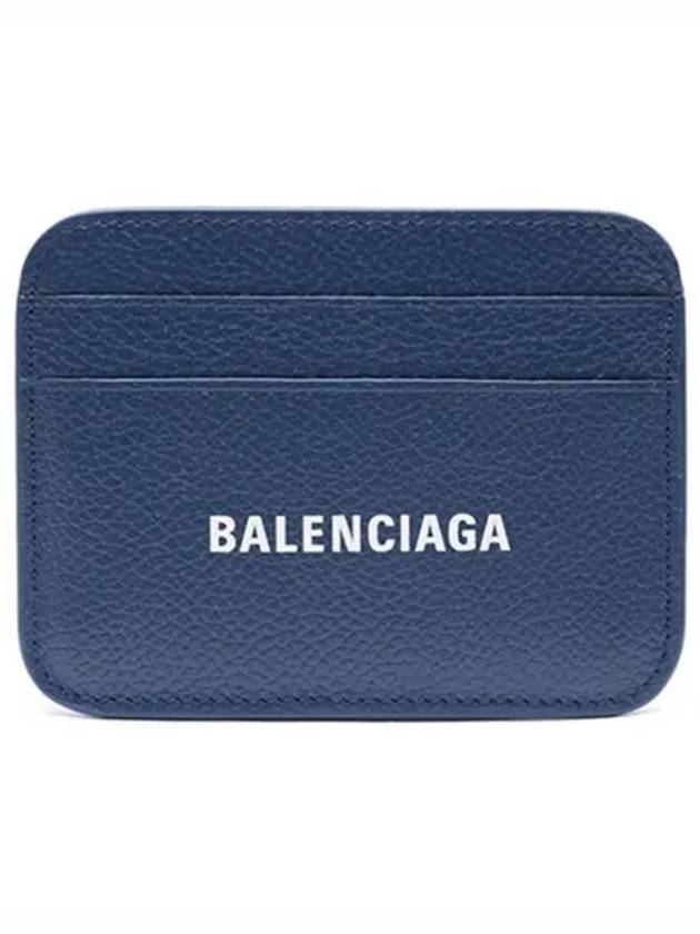 Luxury Balenciaga Trending 2026 Grainy Leather Cash Card Holder Navy