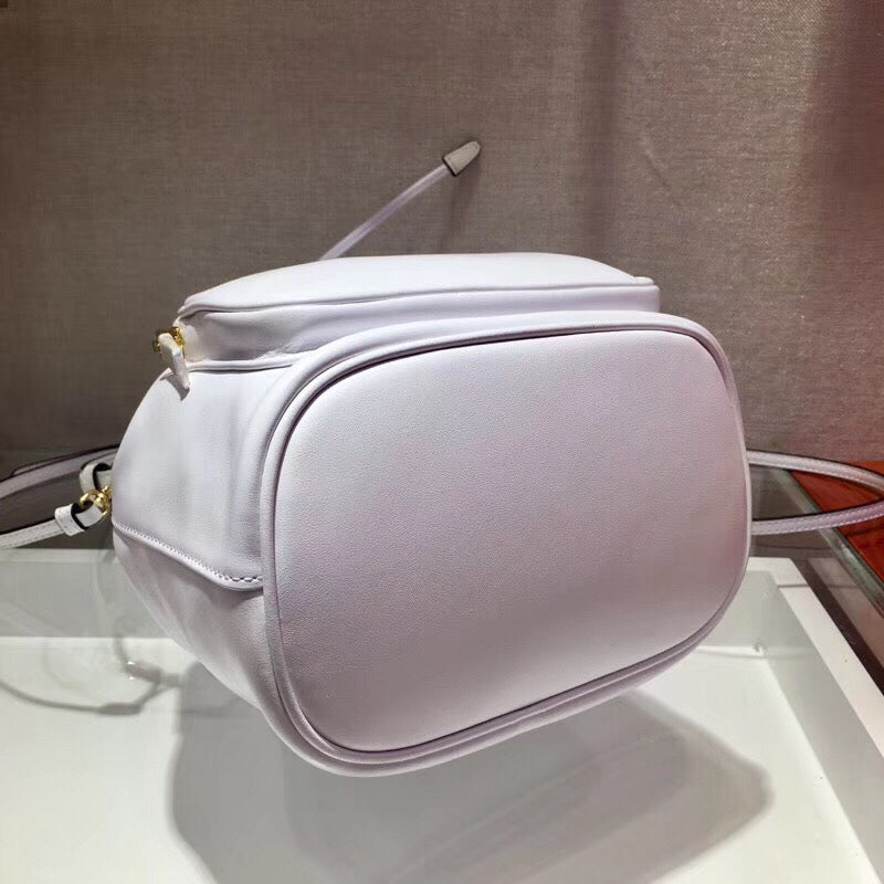 Prada Bucket Bag In White Calfskin