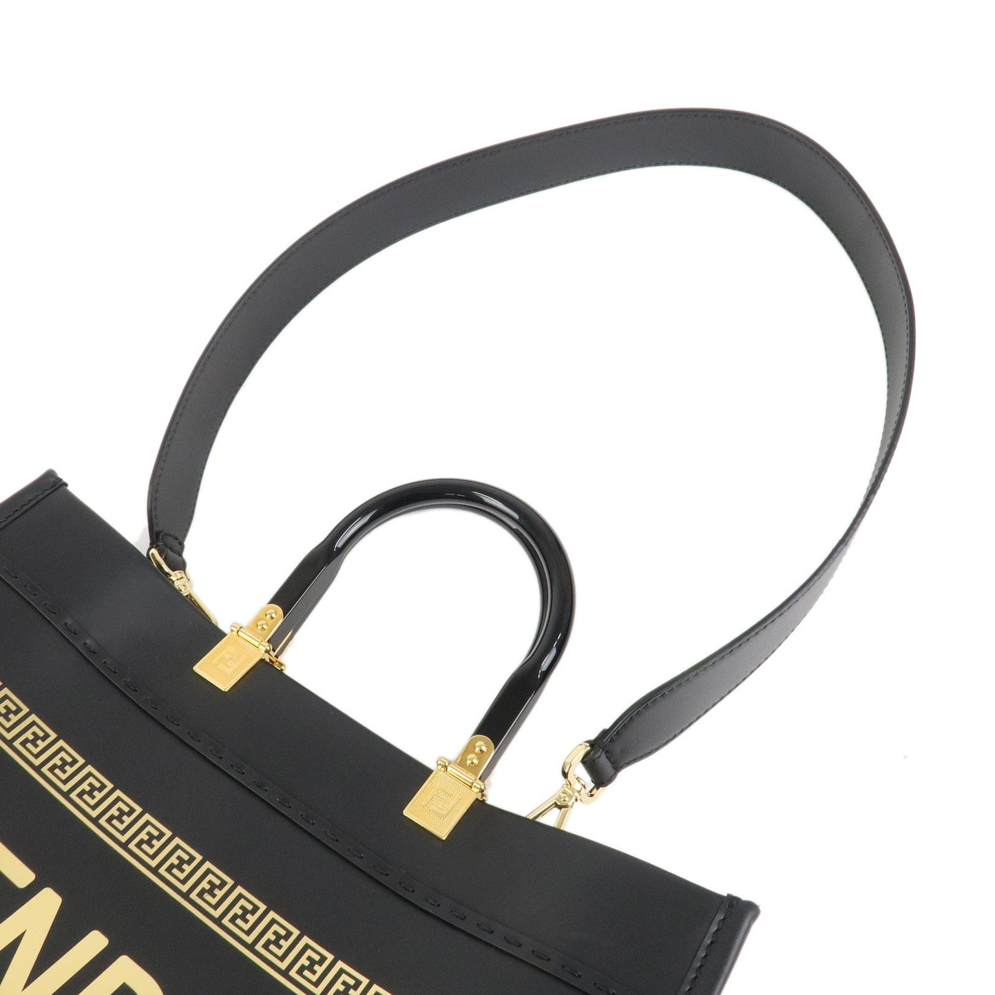 FENDI VERSACE FENDACE Leather Sunshine Medium Tote Bag 8BH386