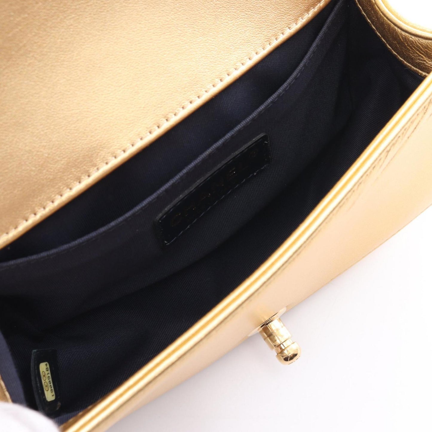CHANEL Boy Chanel Shoulder Bag Leather Women s Gold Red