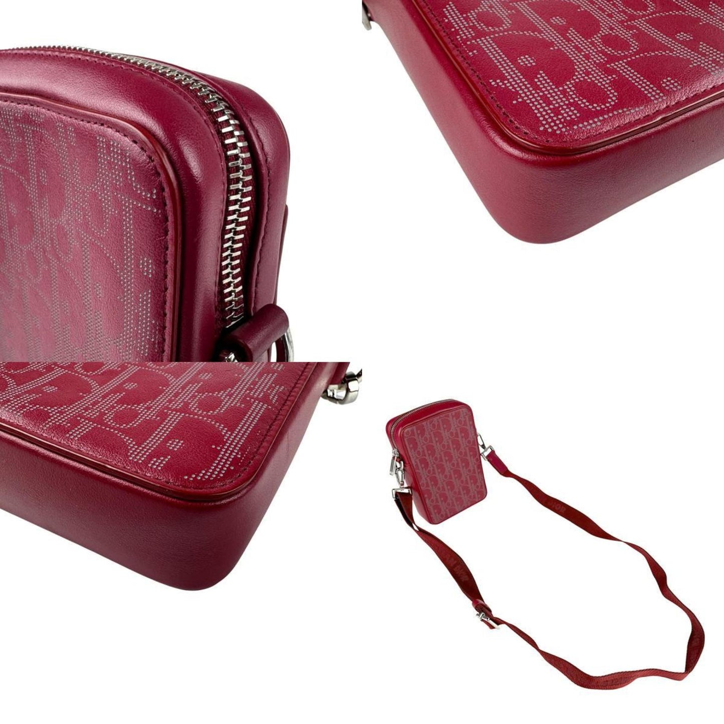 Christian Dior Red Color Leather Shoulder Bag