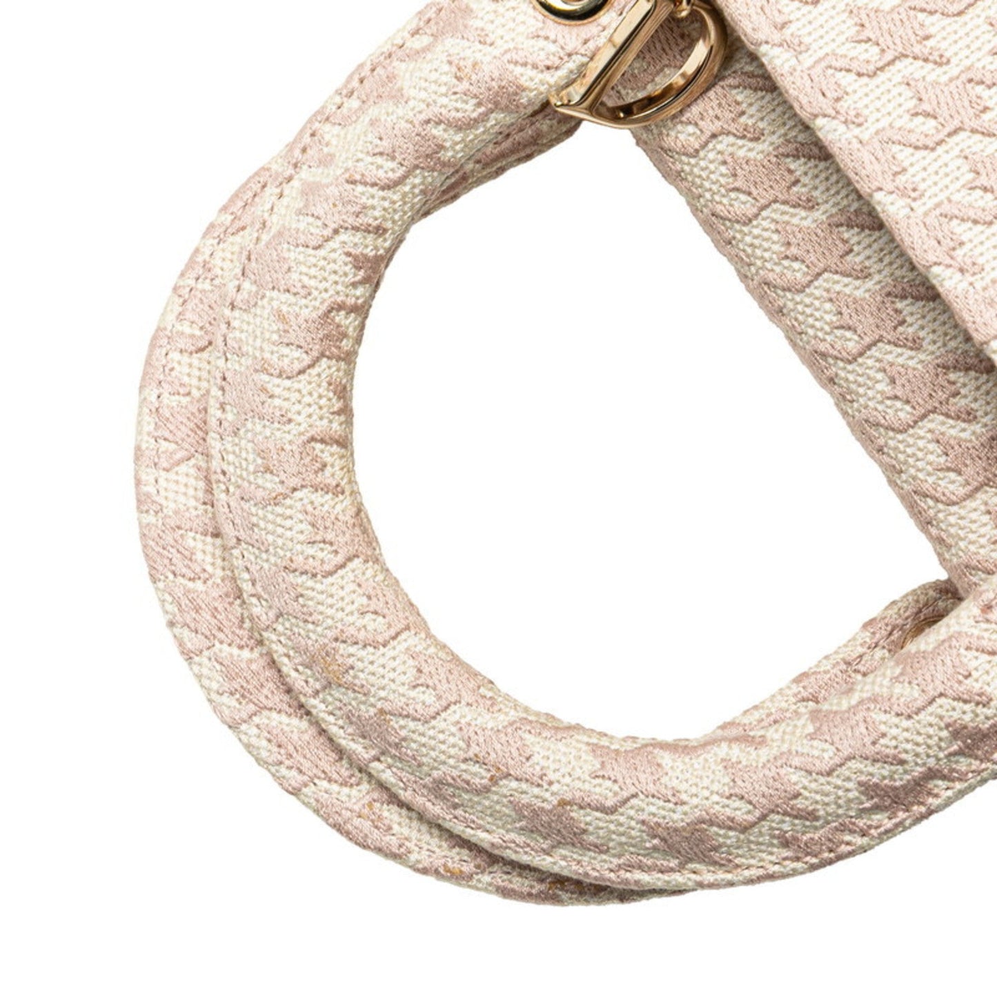 Christian Dior Lady Dior Pink White Canvas Handbag Shoulder Bag