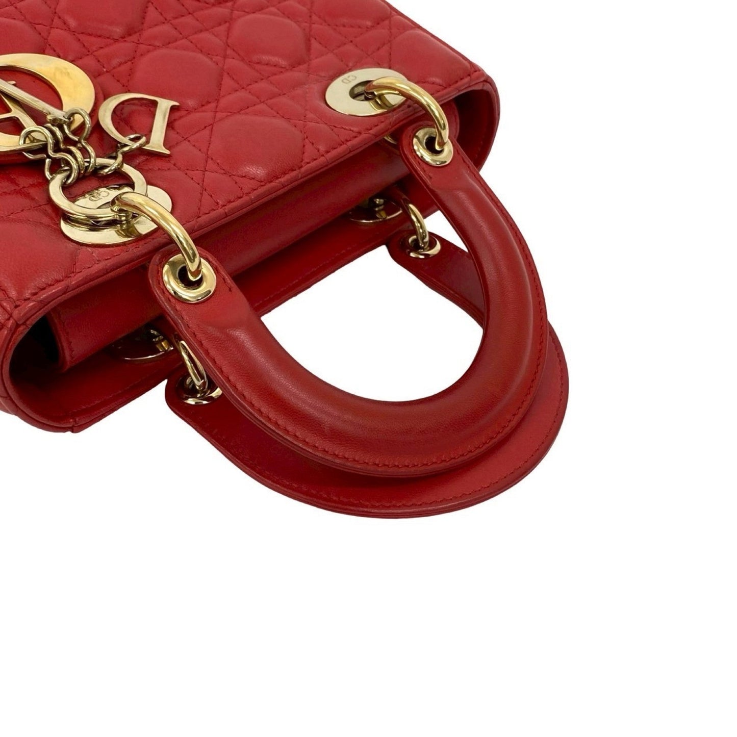 Christian Dior Red Color Leather Handbag Shoulder Bag