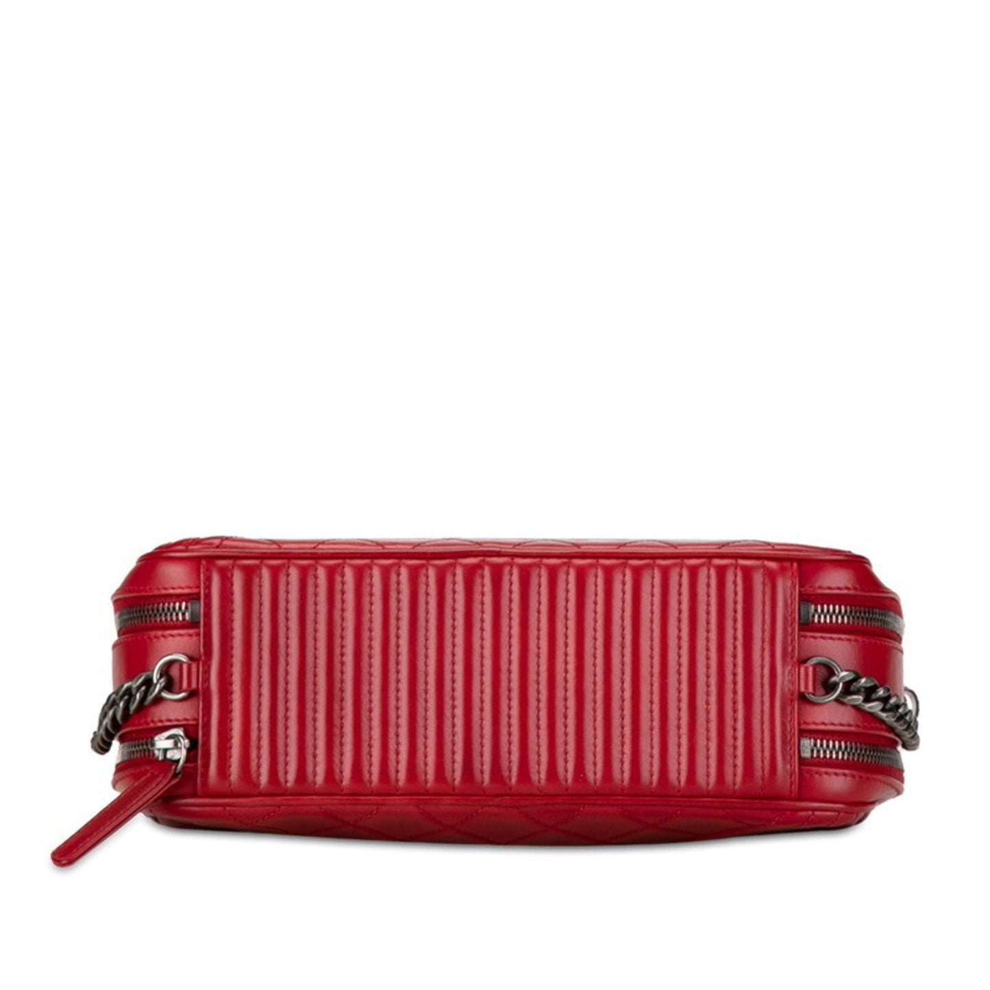 Chanel Boy Coco Mark Chain Shoulder Bag Camera Red Leather Women s CHANEL