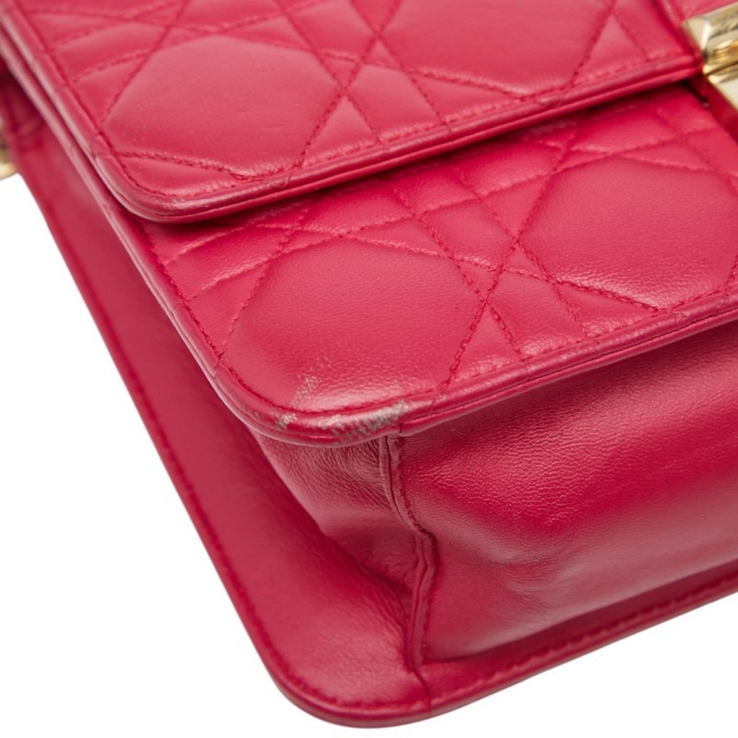 Christian Dior Pink Leather Shoulder Bag