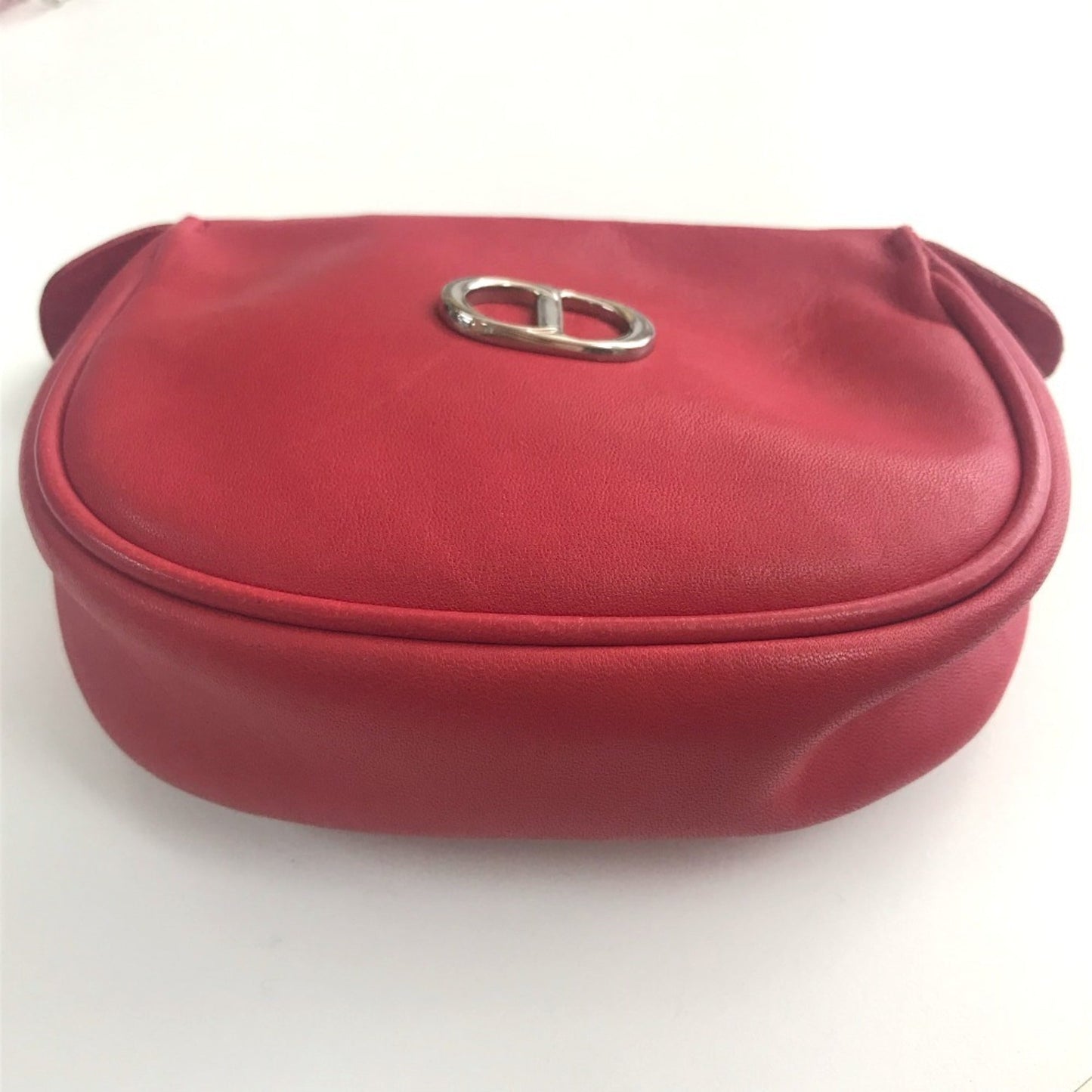Christian Dior Red Color Leather Pochette Shoulder Bag