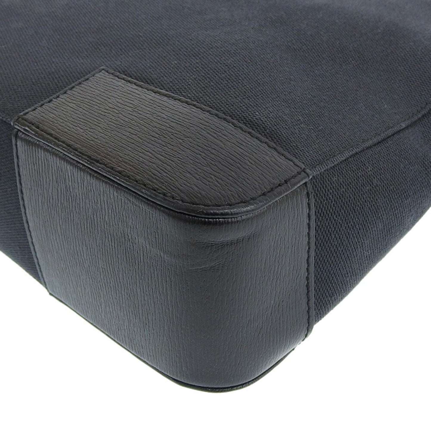 Gucci Black Leather Canvas Tote Style 36