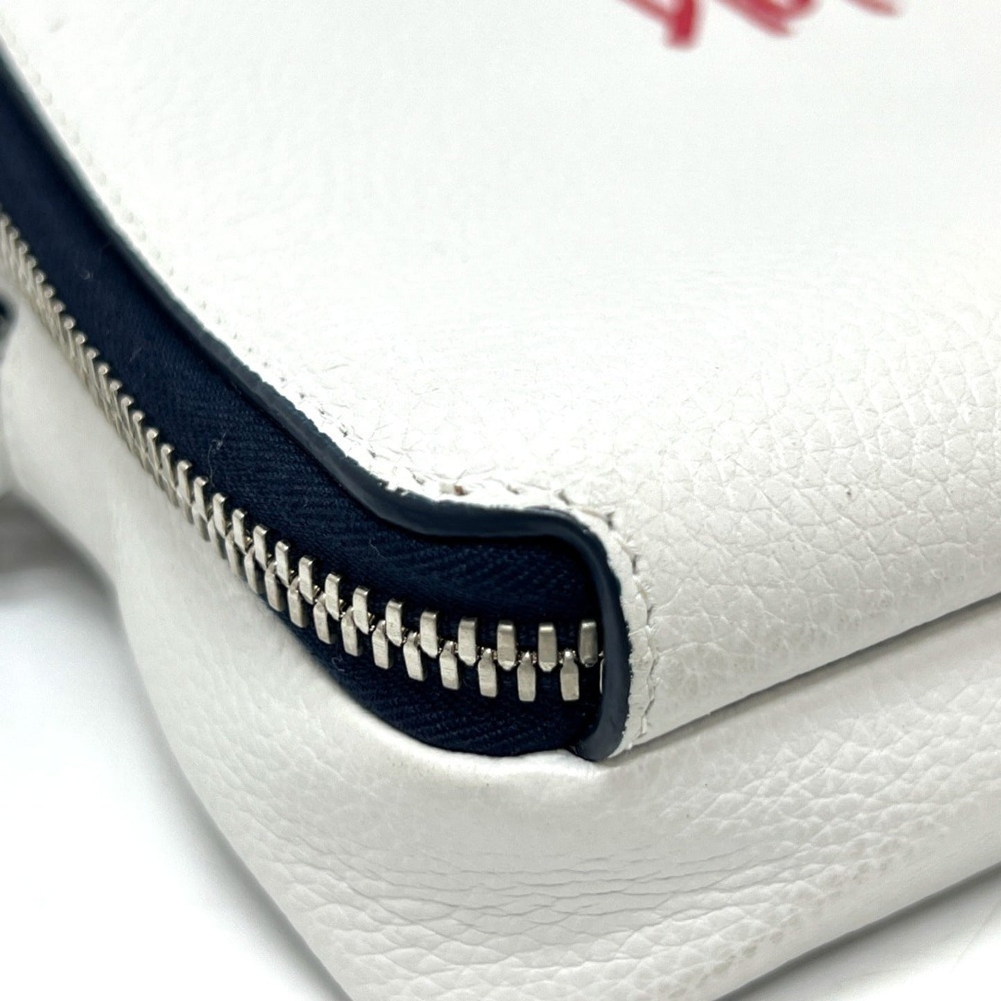 Christian Dior Navy White Leather Shoulder Bag
